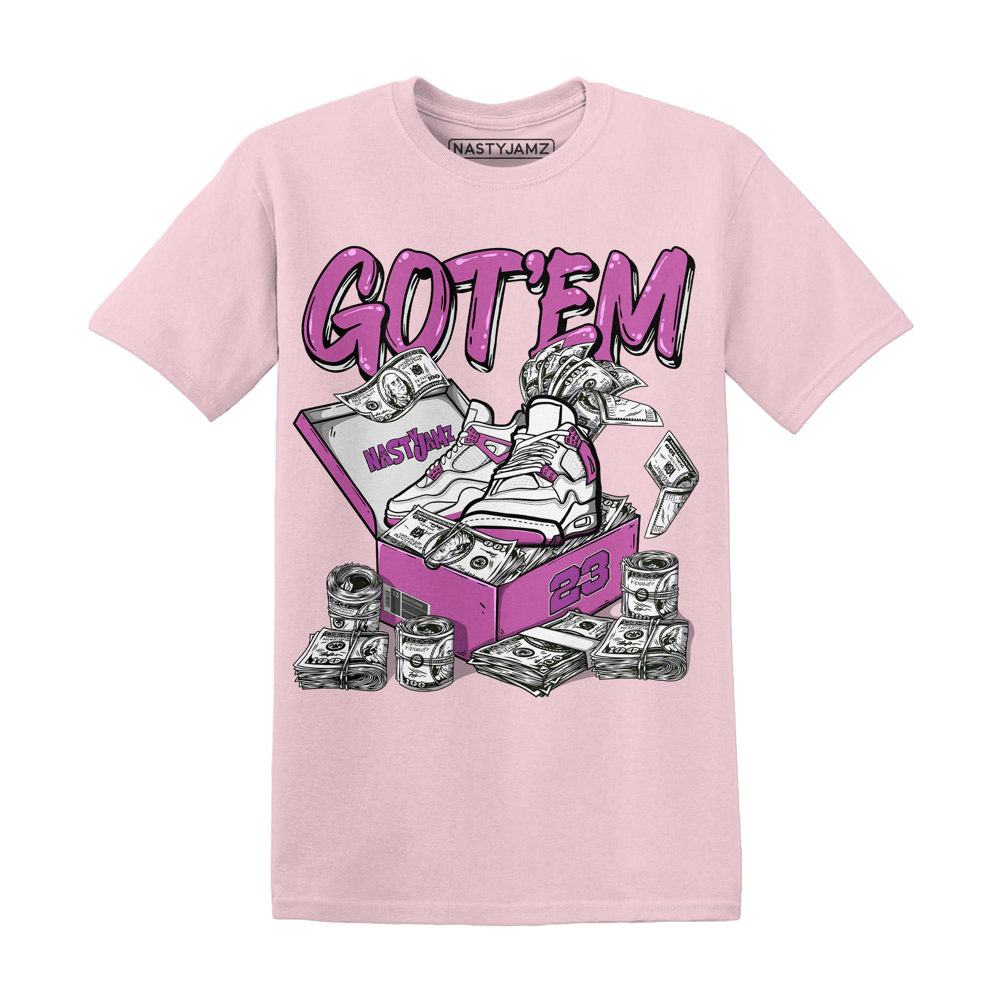 GS Hyper Violet 4s T Shirt Match Dollar Sneaker Box - NastyJamz