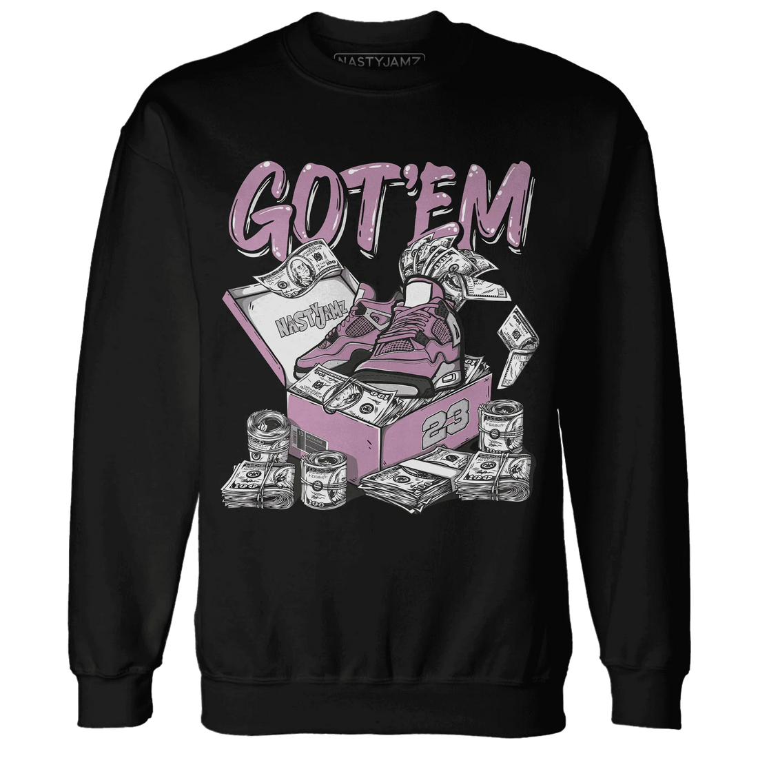 Orchid-Neutral-Grey-Black-White-4s-NastyJamz-Sweatshirt-Match-Dollar-Sneaker-Box