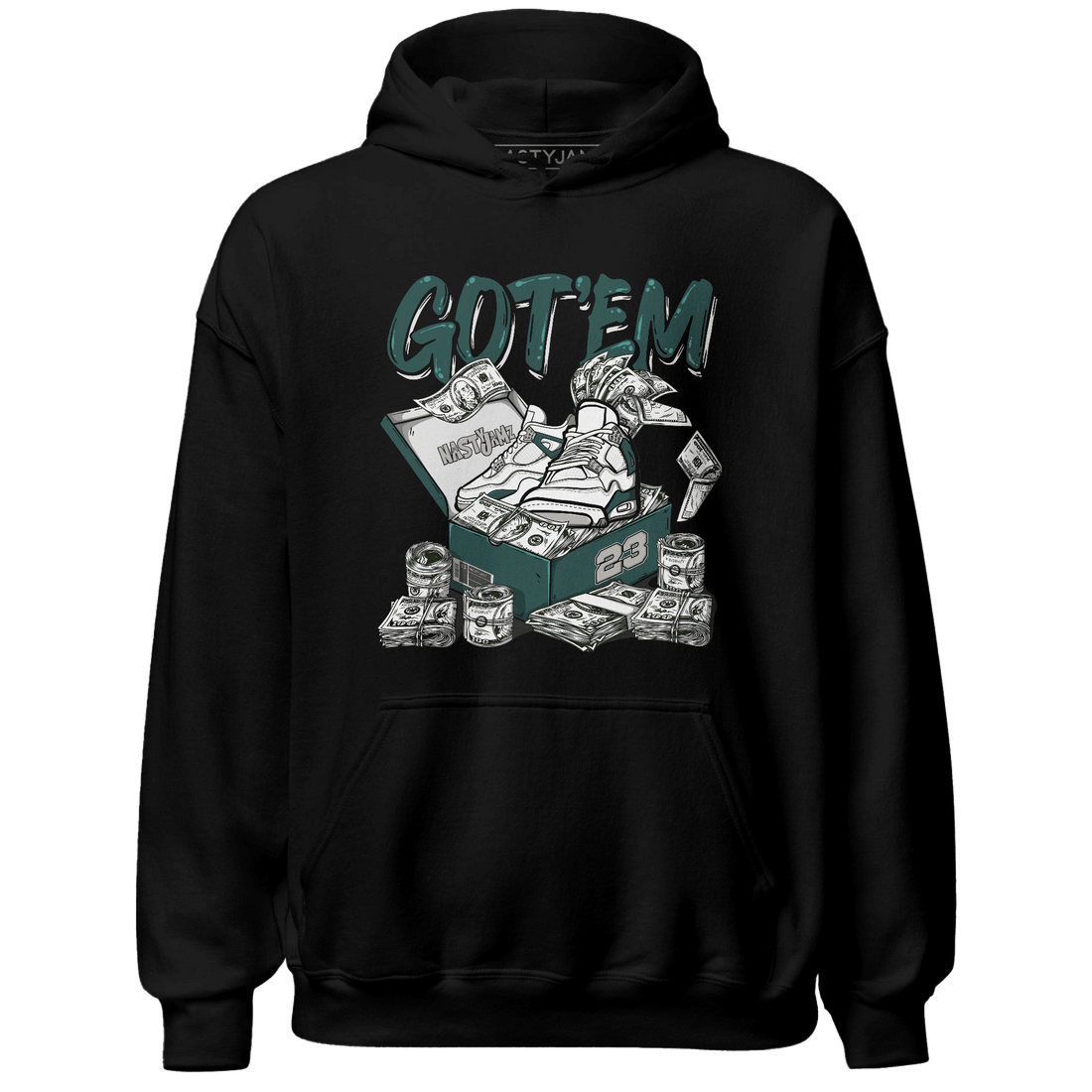 Oxidized Green 4s Hoodie Match Dollar Sneaker Box - NastyJamz