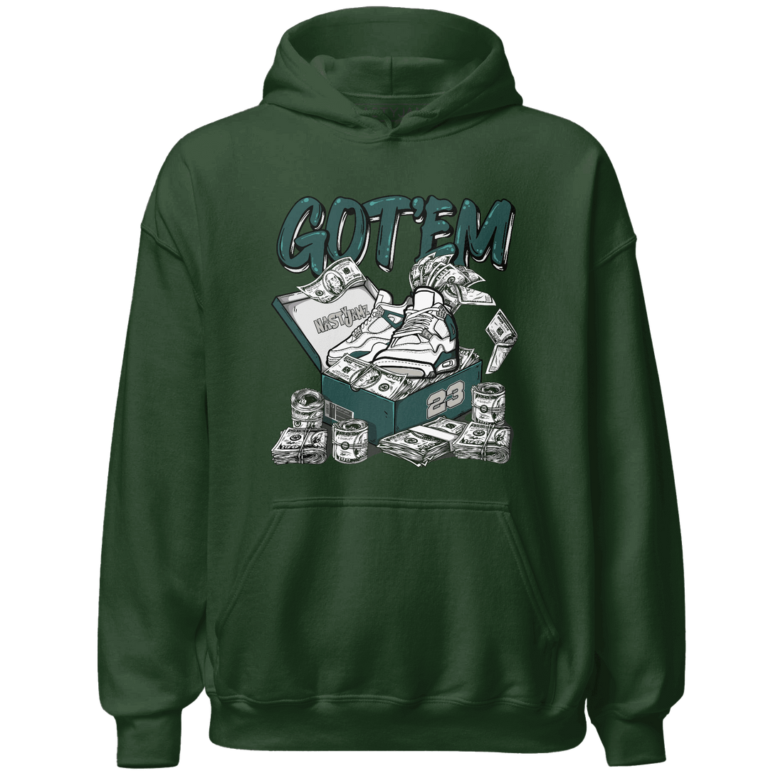 Oxidized Green 4s Hoodie Match Dollar Sneaker Box - NastyJamz