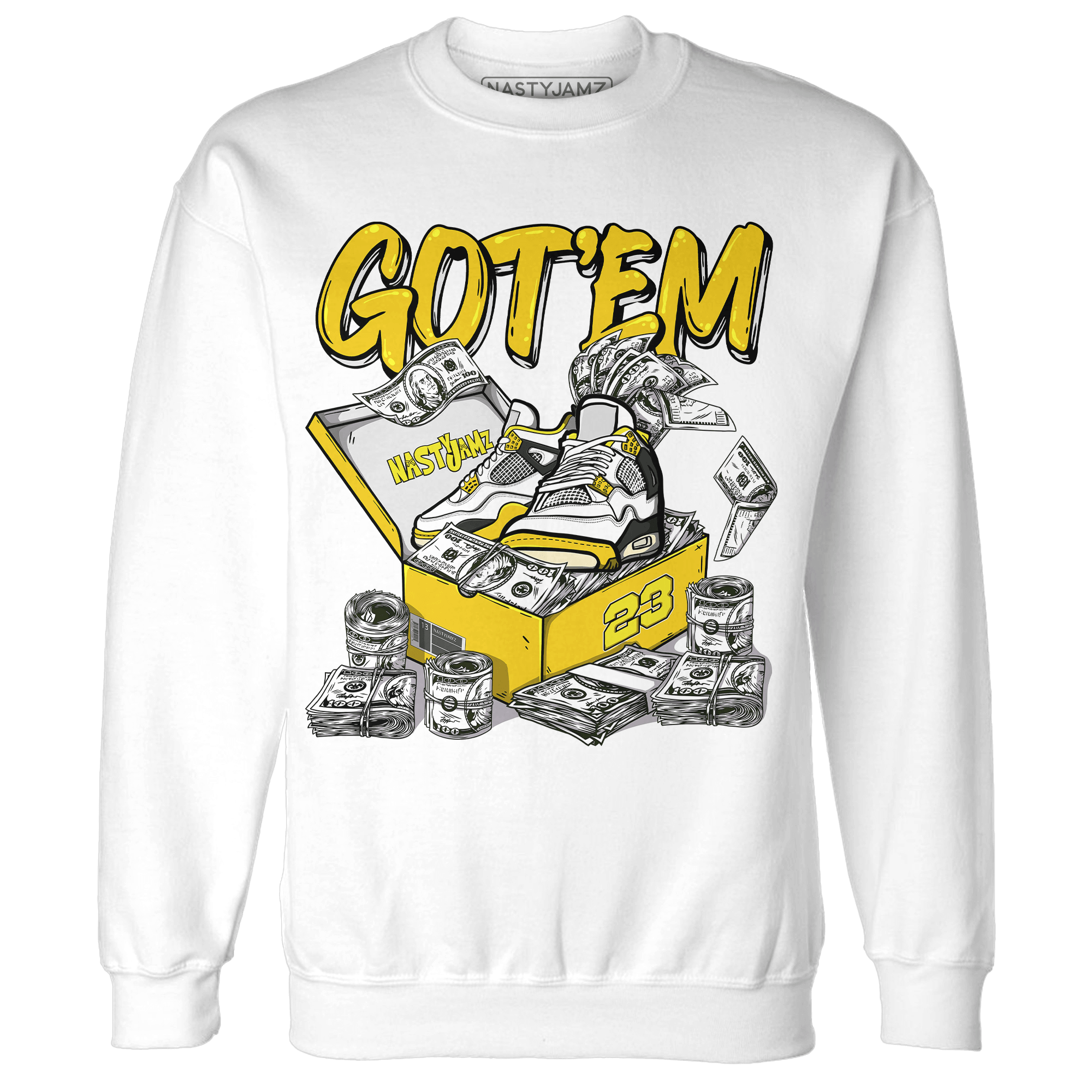 Vivid Sulfur 4s Sweatshirt Match Dollar Sneaker Box - NastyJamz