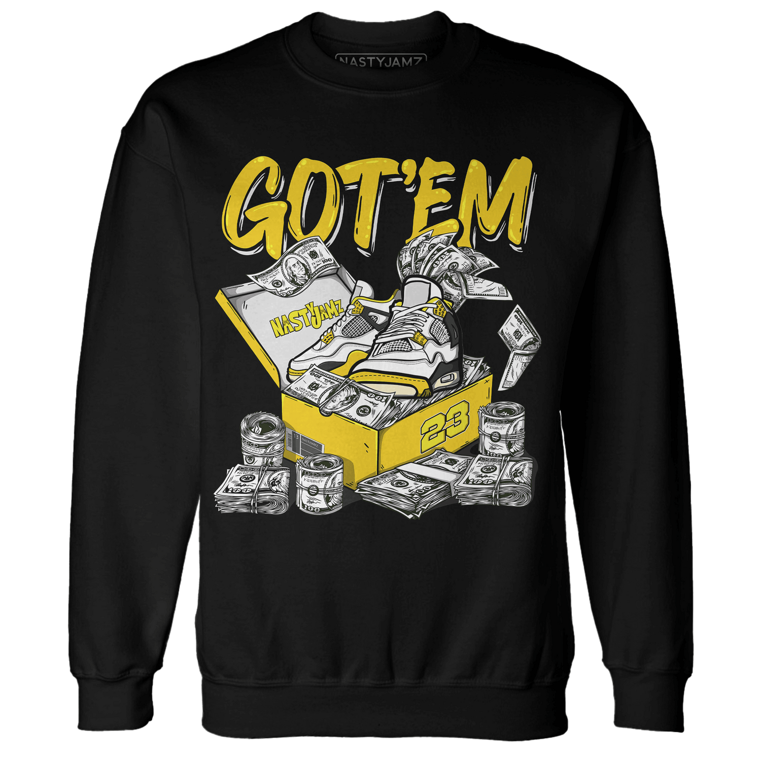 Vivid Sulfur 4s Sweatshirt Match Dollar Sneaker Box - NastyJamz