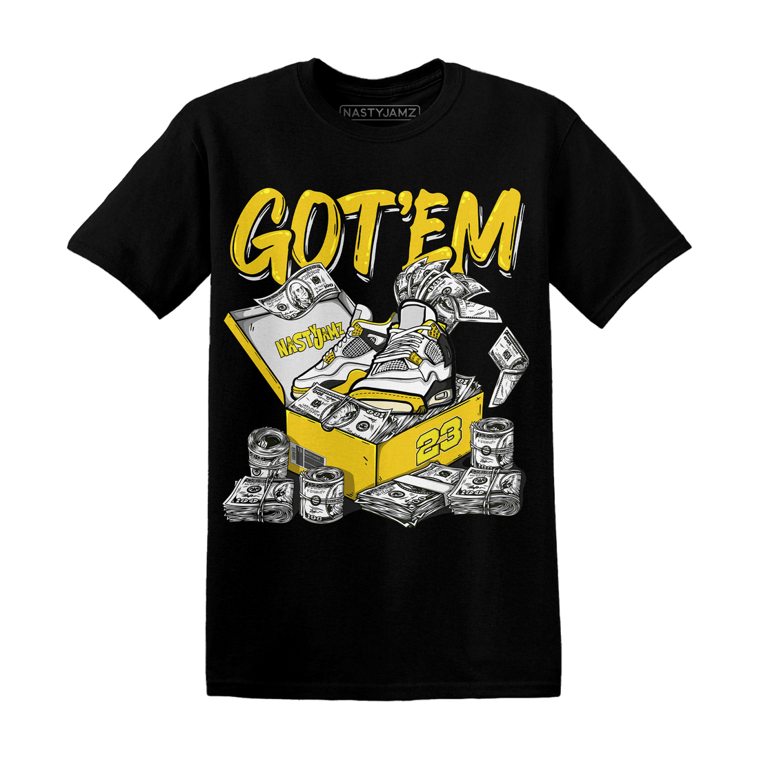 Vivid Sulfur 4s T Shirt Match Dollar Sneaker Box - NastyJamz