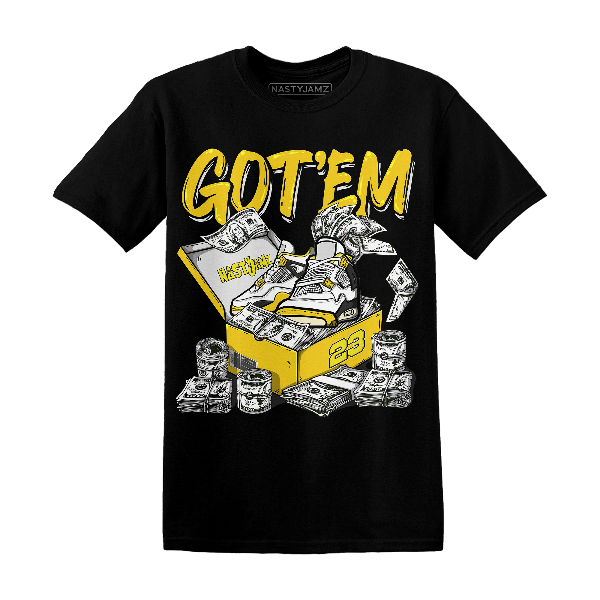 Vivid Sulfur 4s T Shirt Match Dollar Sneaker Box - NastyJamz