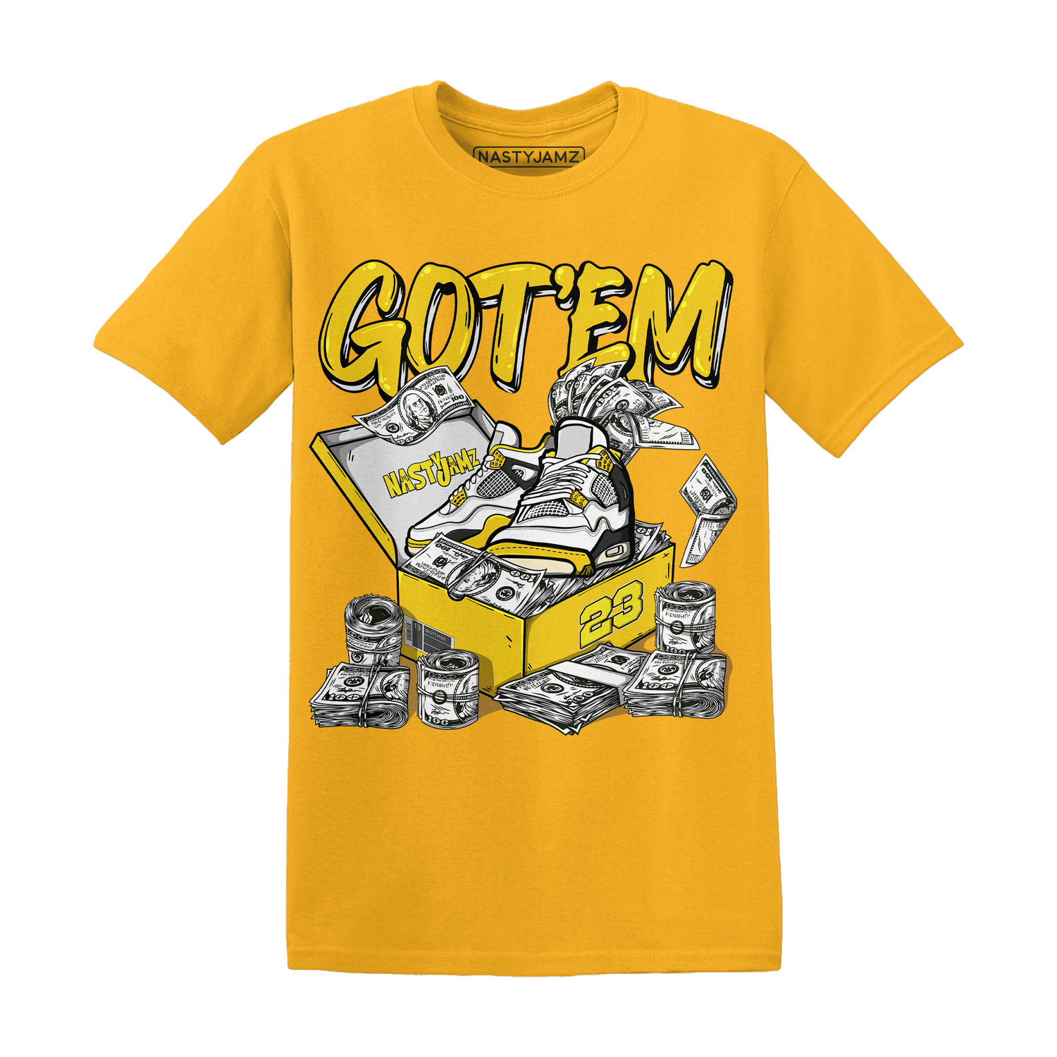 Vivid Sulfur 4s T Shirt Match Dollar Sneaker Box - NastyJamz