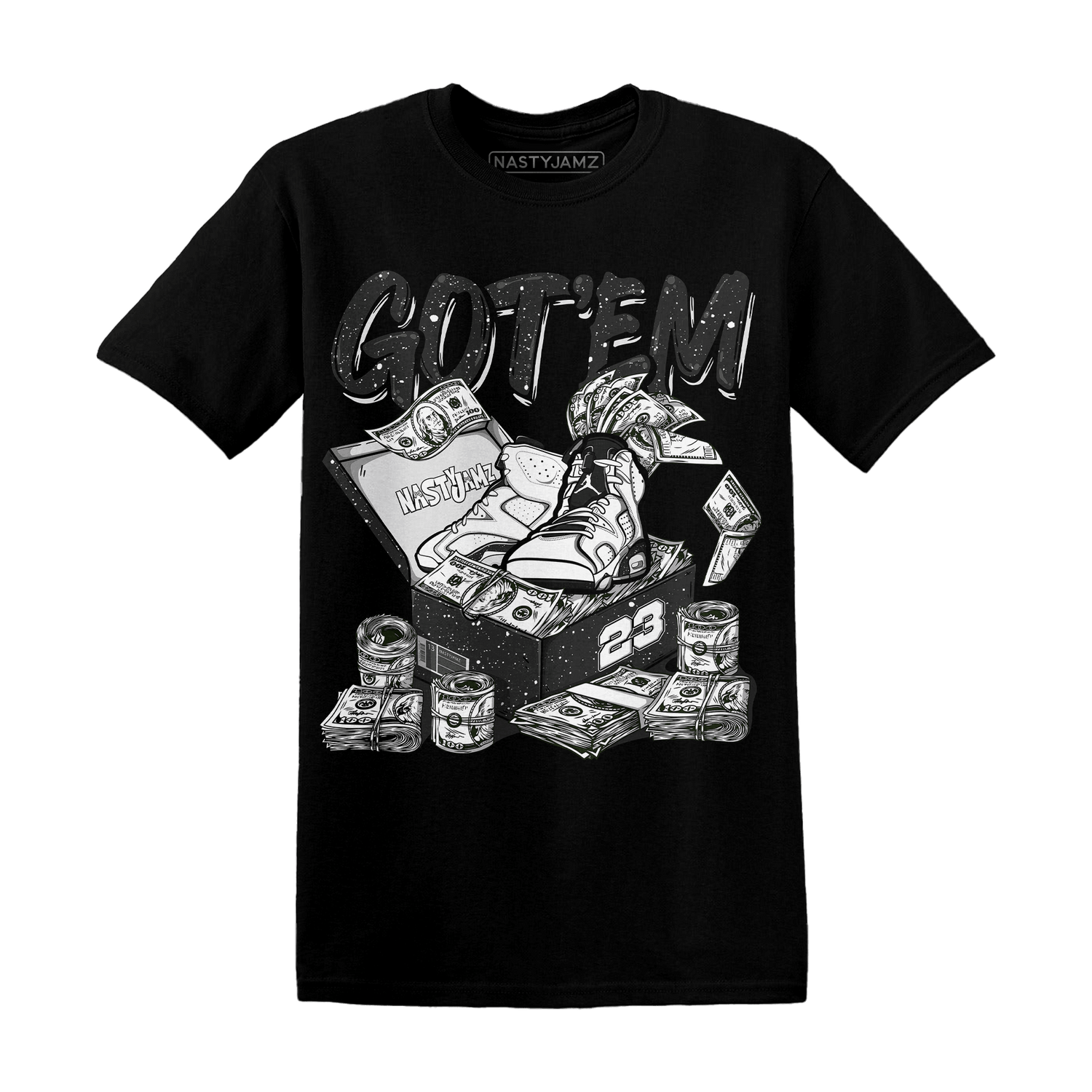 Reverse Oreo 6s T Shirt Match Dollar Sneaker Box - NastyJamz