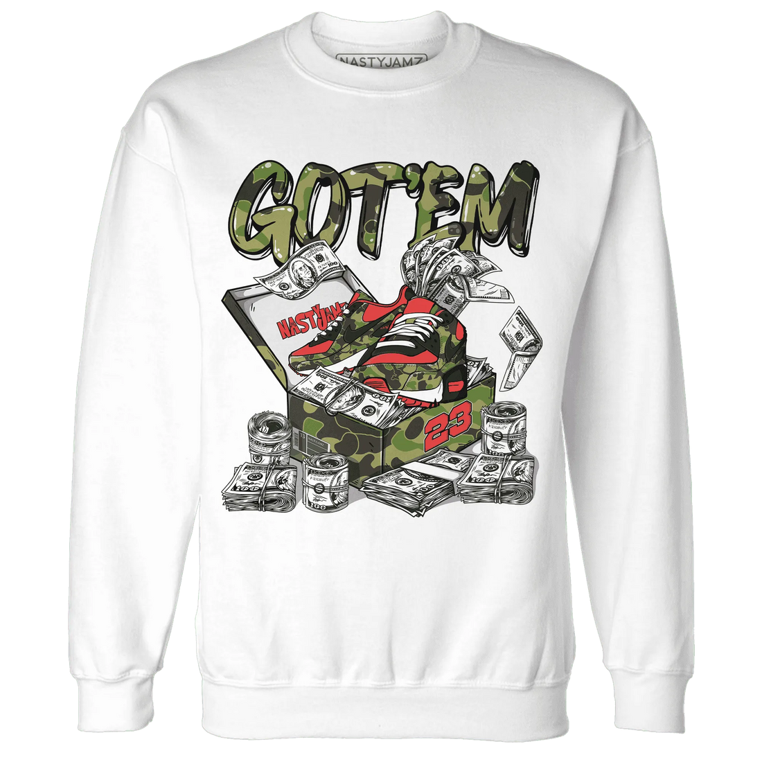 AM-90-Dark-Sage-Solar-Red-NastyJamz-Sweatshirt-Match-Dollar-Sneaker-Box