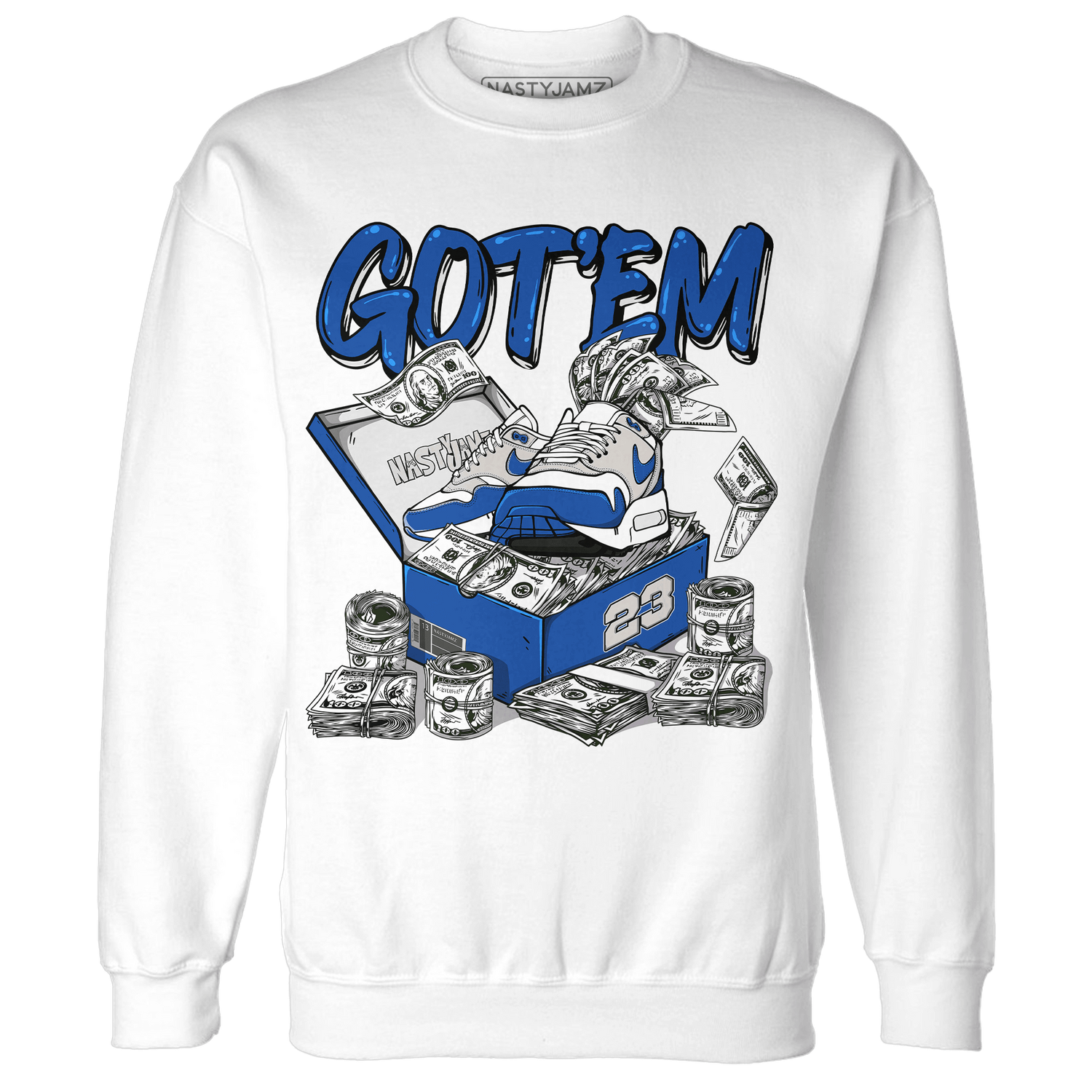 Air Max 1 86 Royal Sweatshirt Match Dollar Sneaker Box - NastyJamz