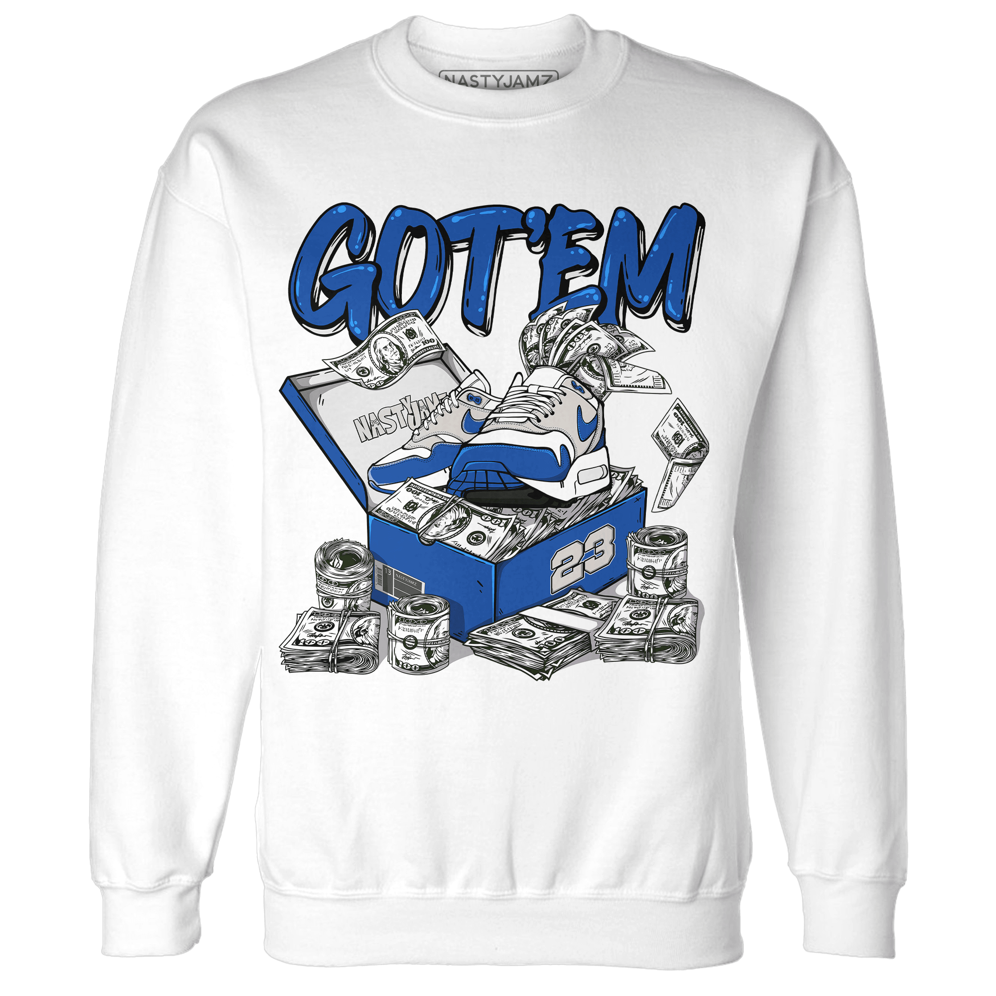 Air Max 1 86 Royal Sweatshirt Match Dollar Sneaker Box - NastyJamz