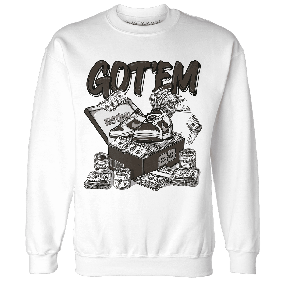 Dunk Low Baroque Brown Sweatshirt Match Dollar Sneaker Box - NastyJamz