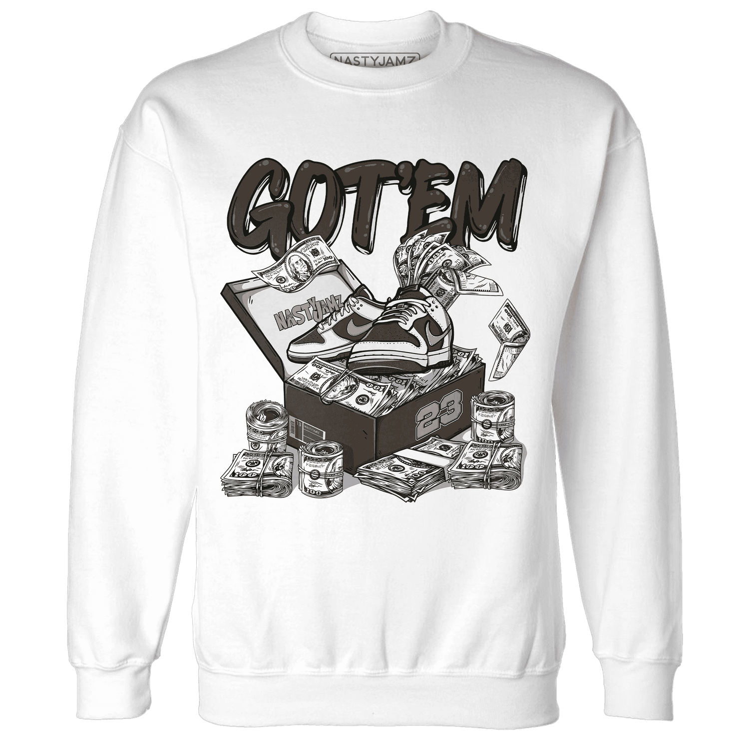 Dunk Low Baroque Brown Sweatshirt Match Dollar Sneaker Box - NastyJamz