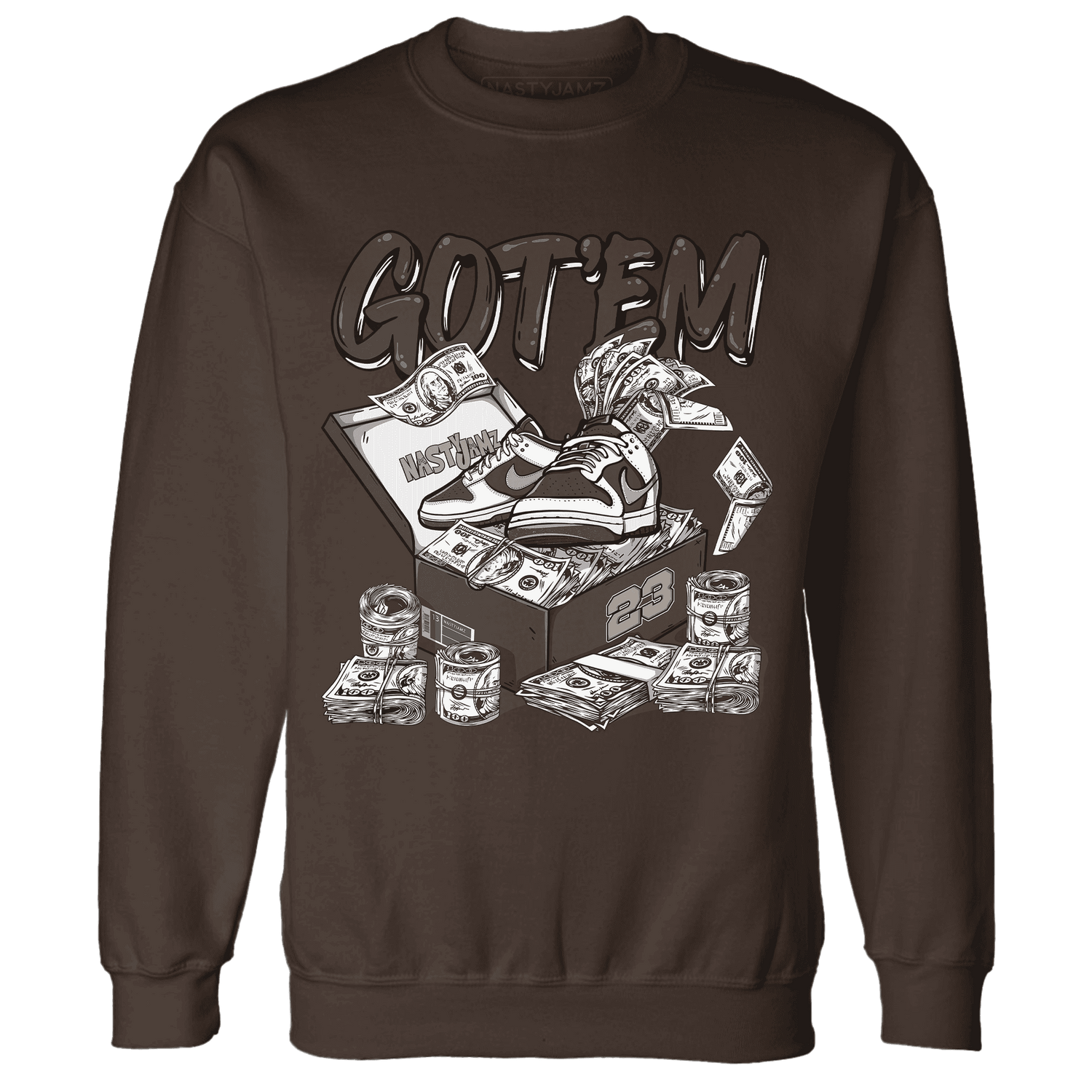 Dunk Low Baroque Brown Sweatshirt Match Dollar Sneaker Box - NastyJamz