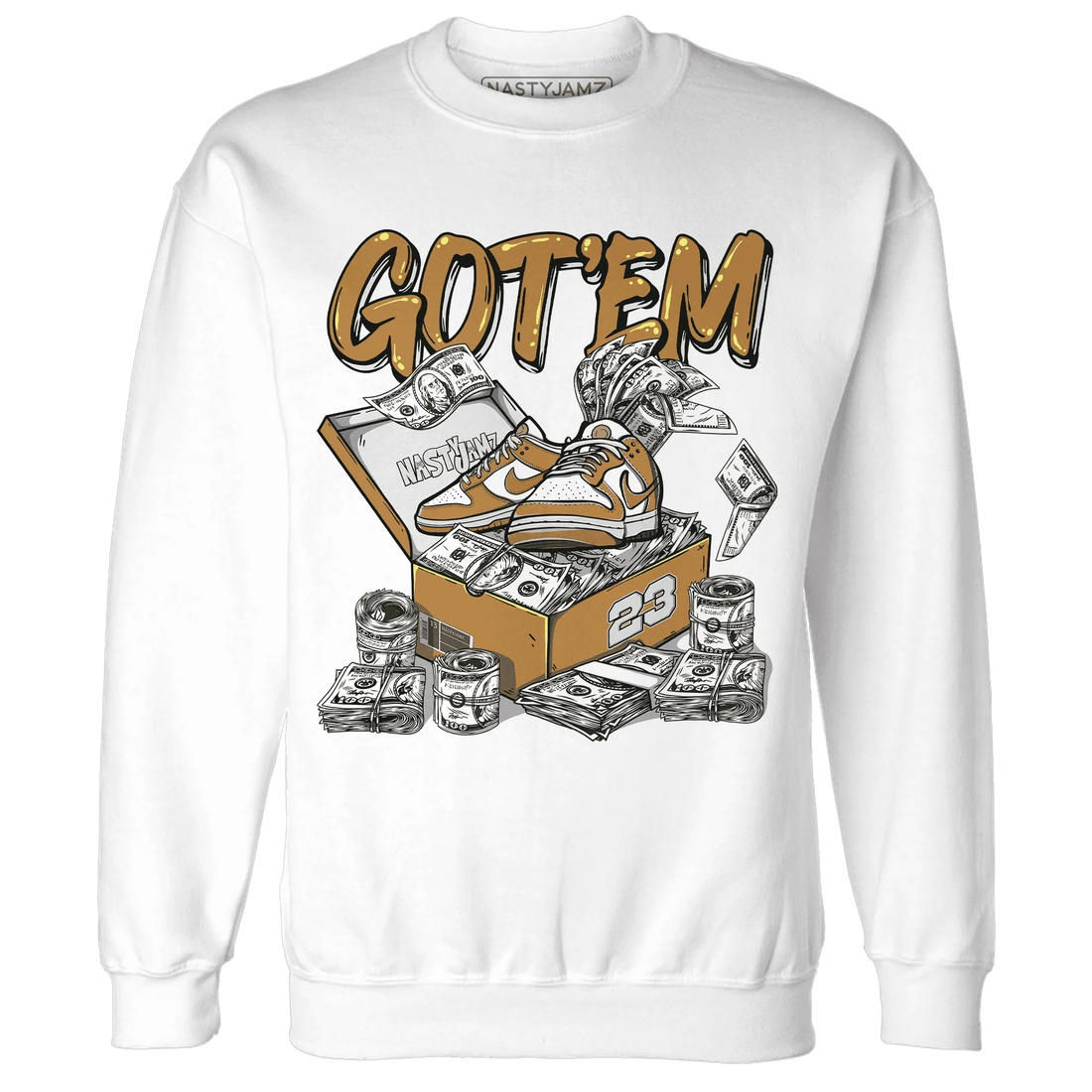Dunk-Low-Retro-Wheat-Orange-NastyJamz-Sweatshirt-Match-Dollar-Sneaker-Box