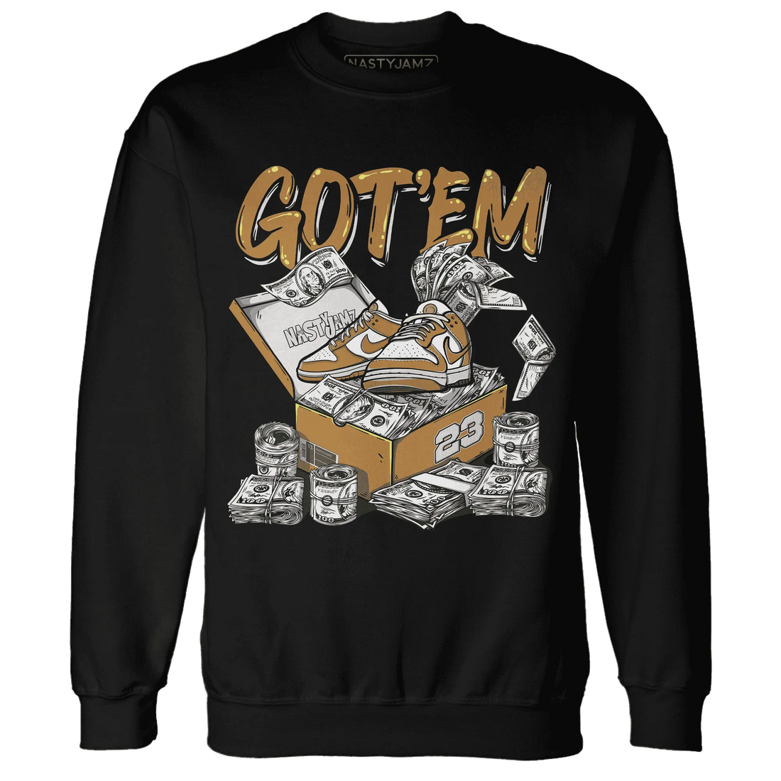 Dunk-Low-Retro-Wheat-Orange-NastyJamz-Sweatshirt-Match-Dollar-Sneaker-Box