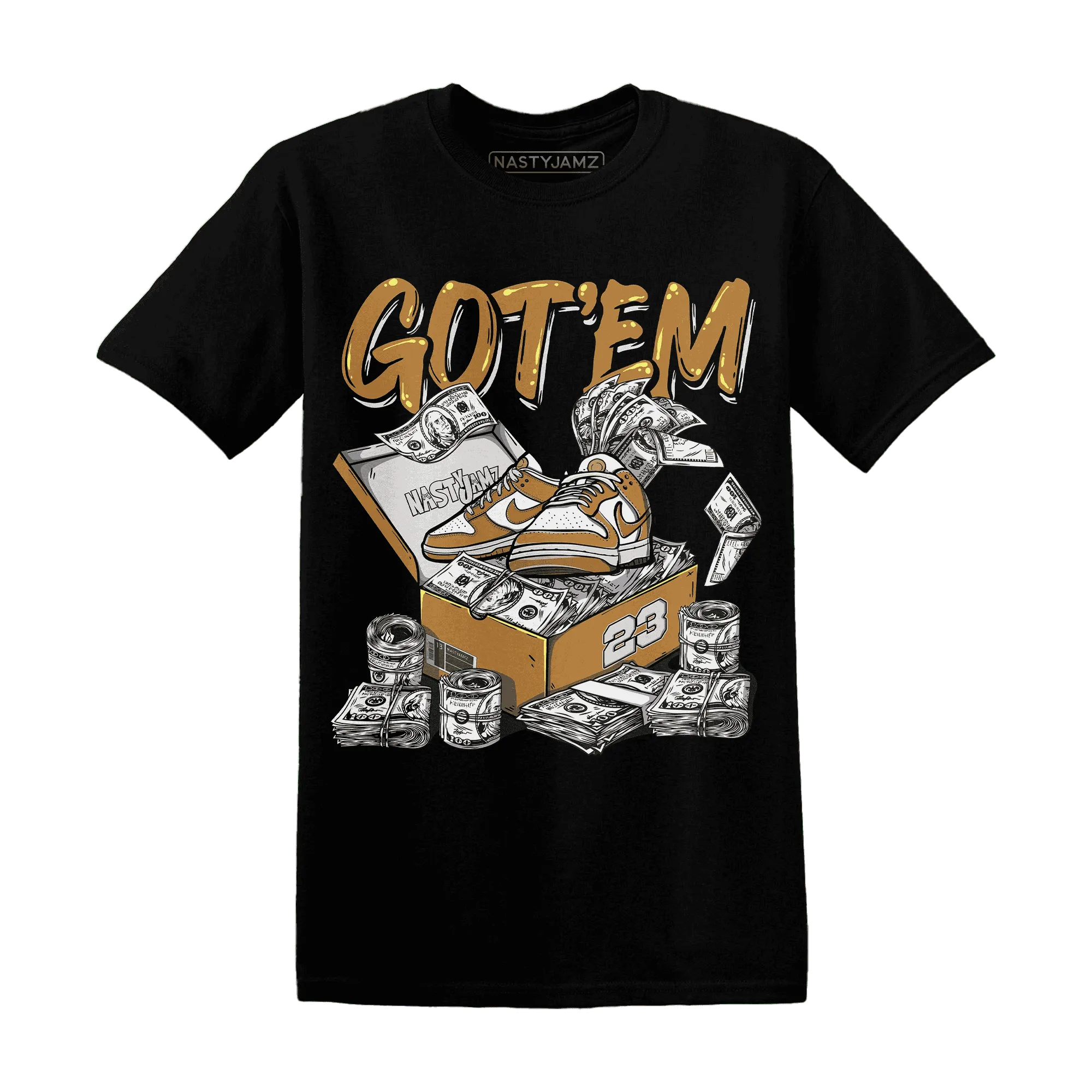 Dunk-Low-Retro-Wheat-Orange-NastyJamz-T-Shirt-Match-Dollar-Sneaker-Box
