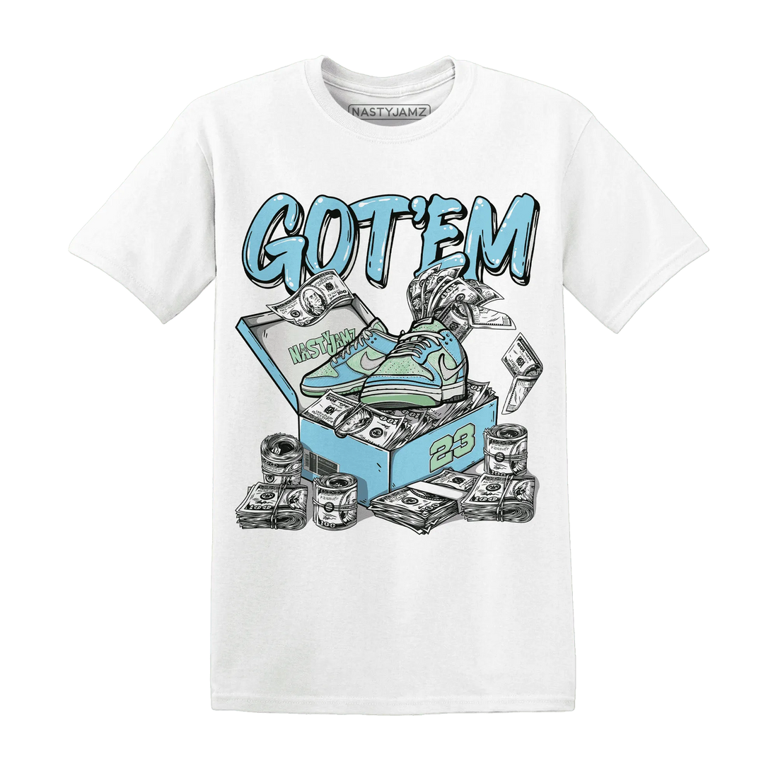 Dunk-Verdy-Visty-Blue-Gaze-Light-Arctic-NastyJamz-T-Shirt-Match-Dollar-Sneaker-Box