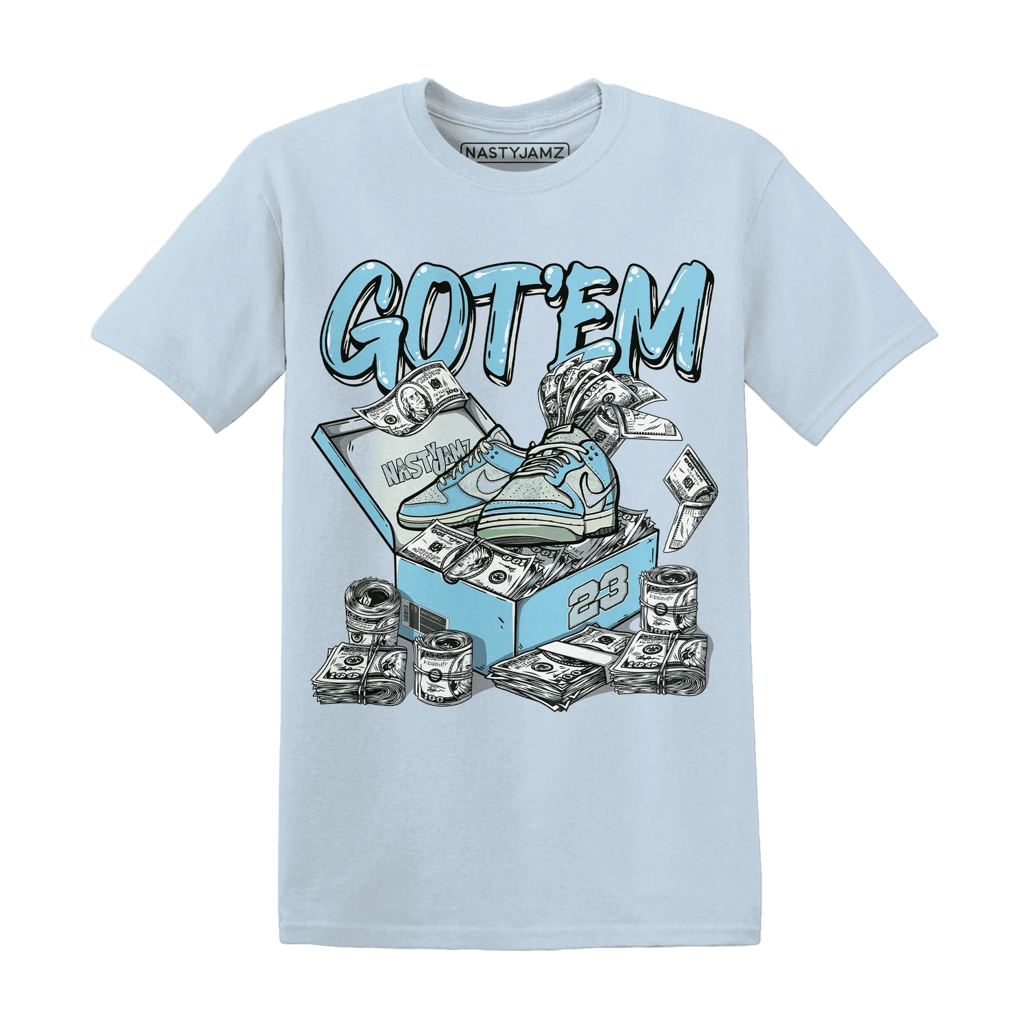 Dunk-Verdy-Visty-Blue-Gaze-Light-Arctic-NastyJamz-T-Shirt-Match-Dollar-Sneaker-Box