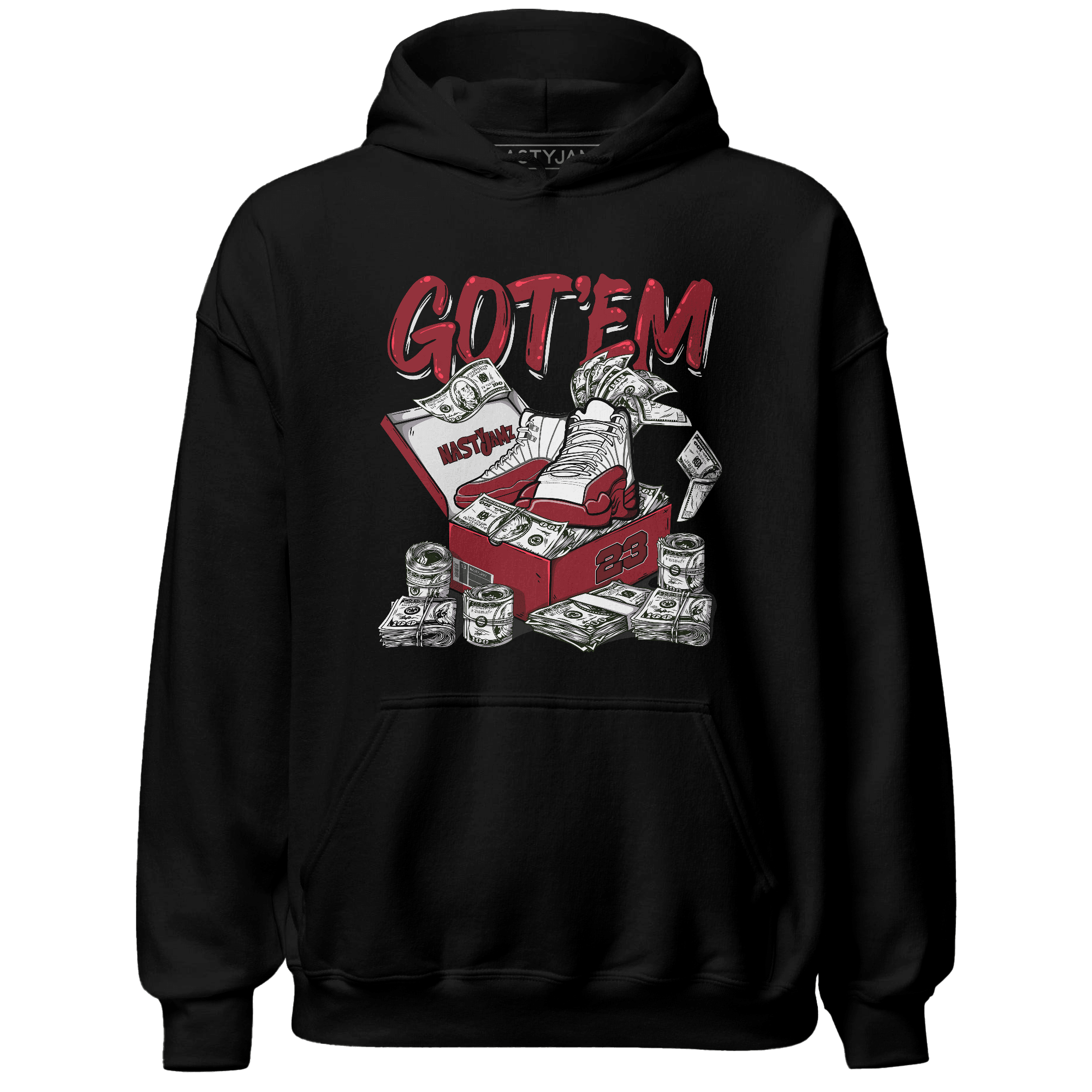 Cherry 12s Hoodie Match Dollar Sneaker Box - NastyJamz