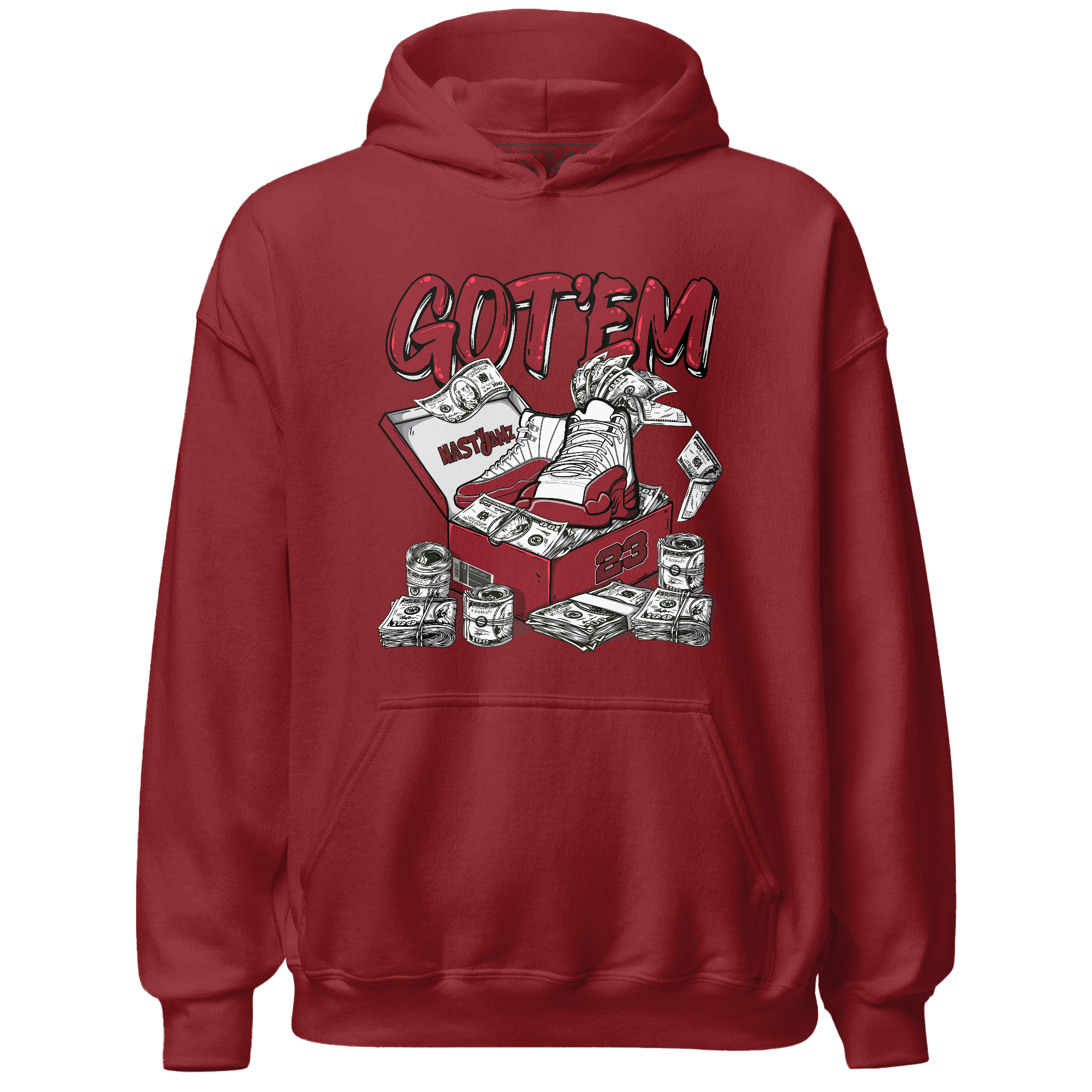 Cherry 12s Hoodie Match Dollar Sneaker Box - NastyJamz