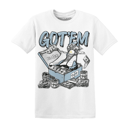 Blue Grey 13s T Shirt Match Dollar Sneaker Box - NastyJamz