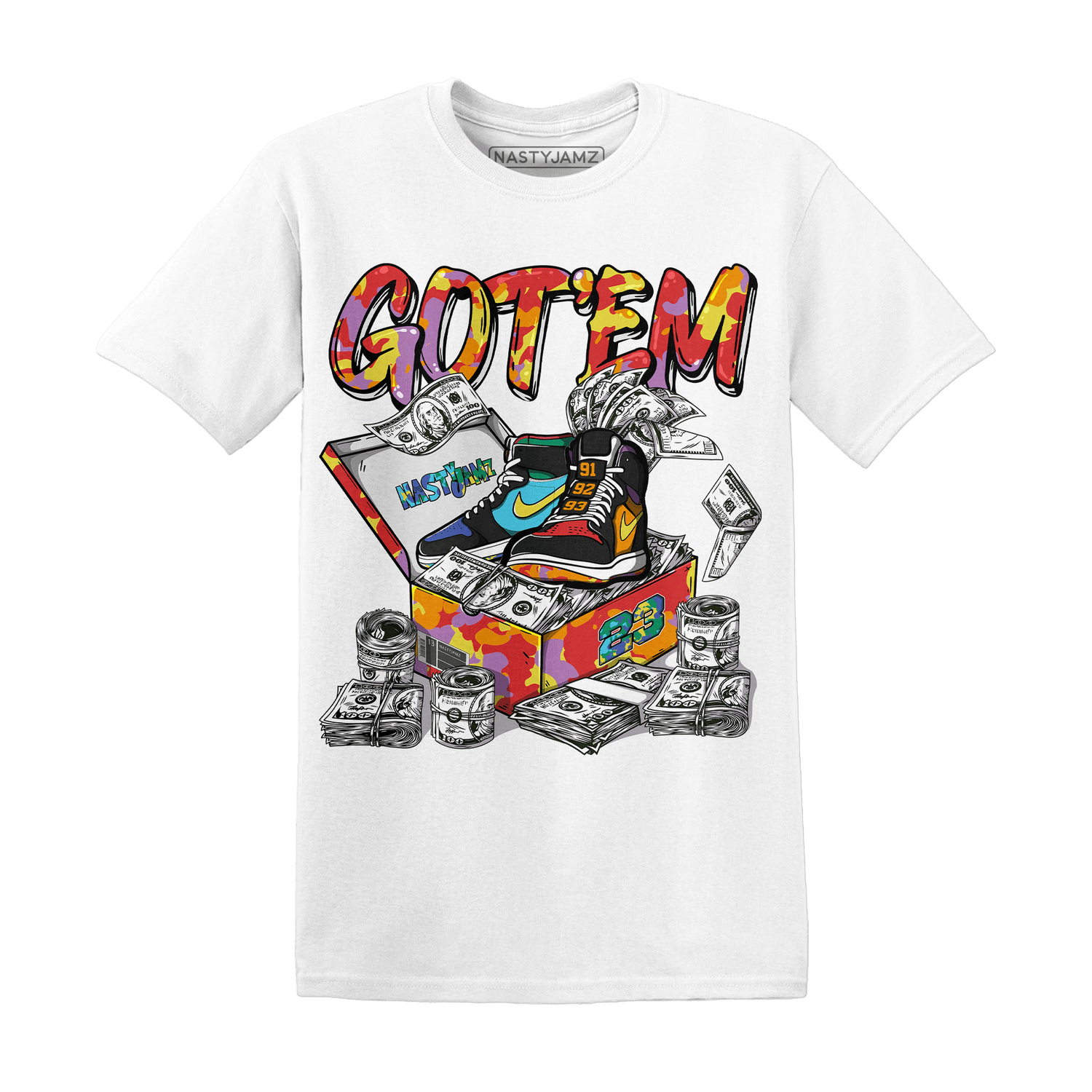 Mid GS Six Championships 1s T Shirt Match Dollar Sneaker Box - NastyJamz