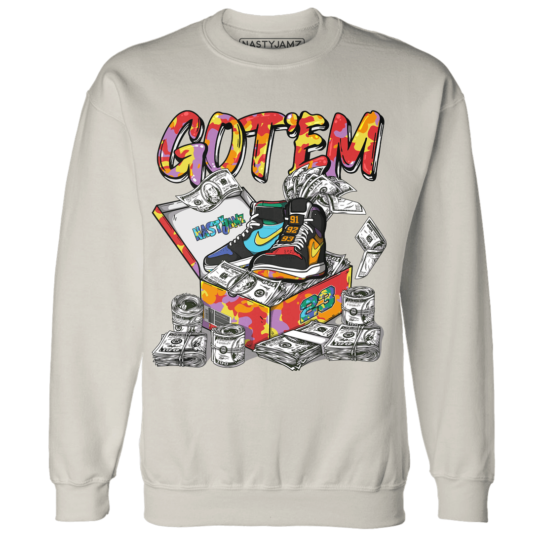 Mid GS Six Championships 1s Sweatshirt Match Dollar Sneaker Box - NastyJamz