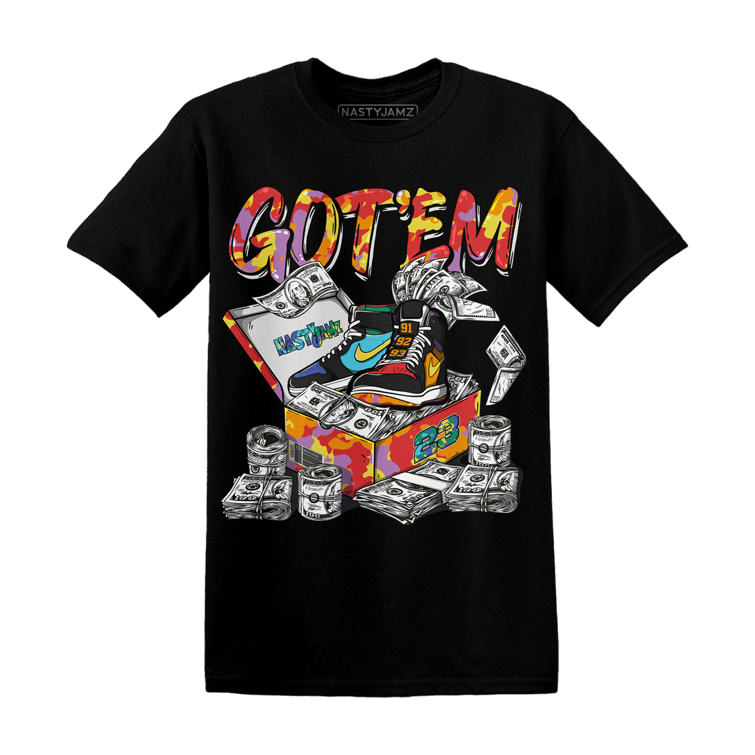 Mid GS Six Championships 1s T Shirt Match Dollar Sneaker Box - NastyJamz