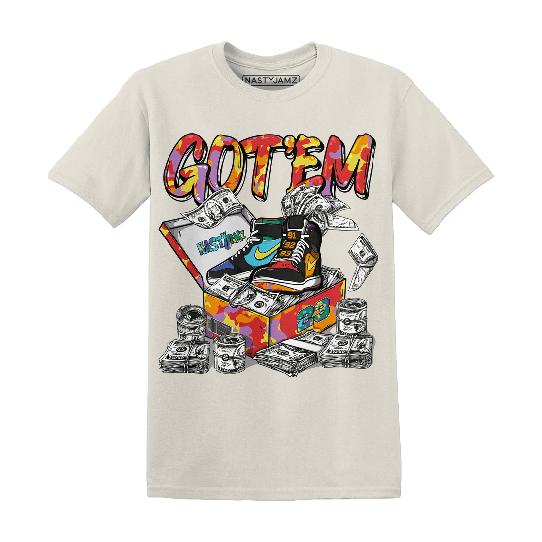 Mid GS Six Championships 1s T Shirt Match Dollar Sneaker Box - NastyJamz