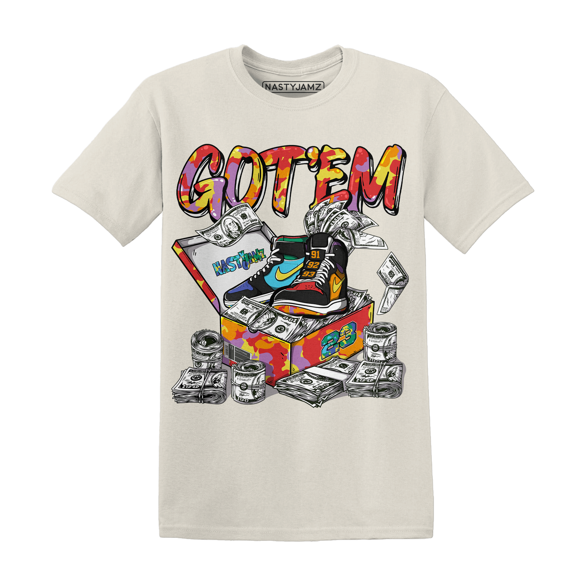 Mid GS Six Championships 1s T Shirt Match Dollar Sneaker Box - NastyJamz