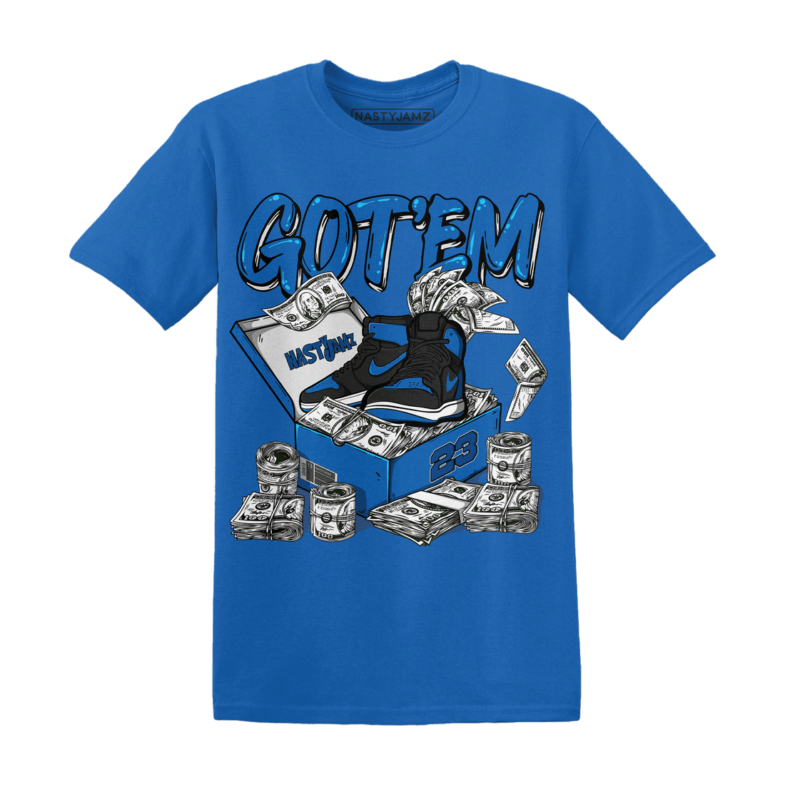 Royal Reimagined 1s T Shirt Match Dollar Sneaker Box - NastyJamz
