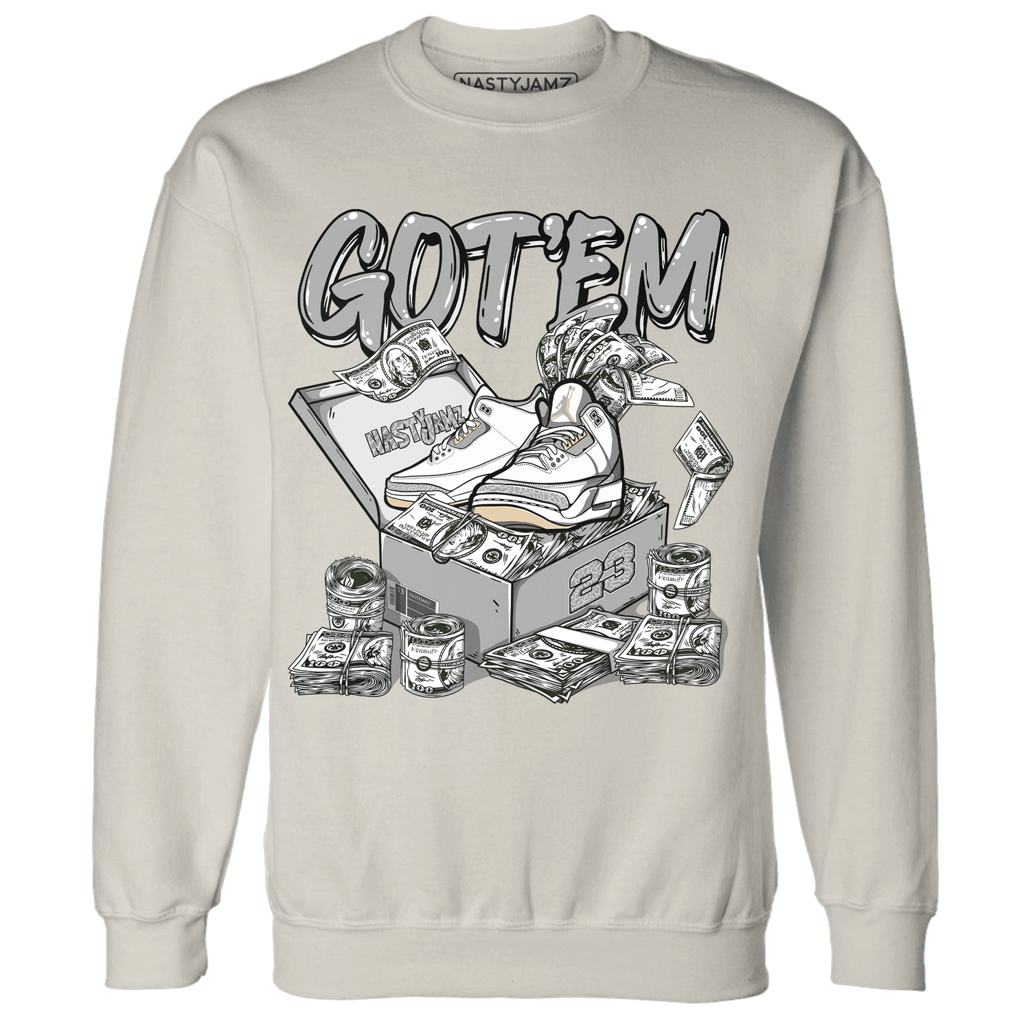 Craft Ivory 3s Sweatshirt Match Dollar Sneaker Box - NastyJamz