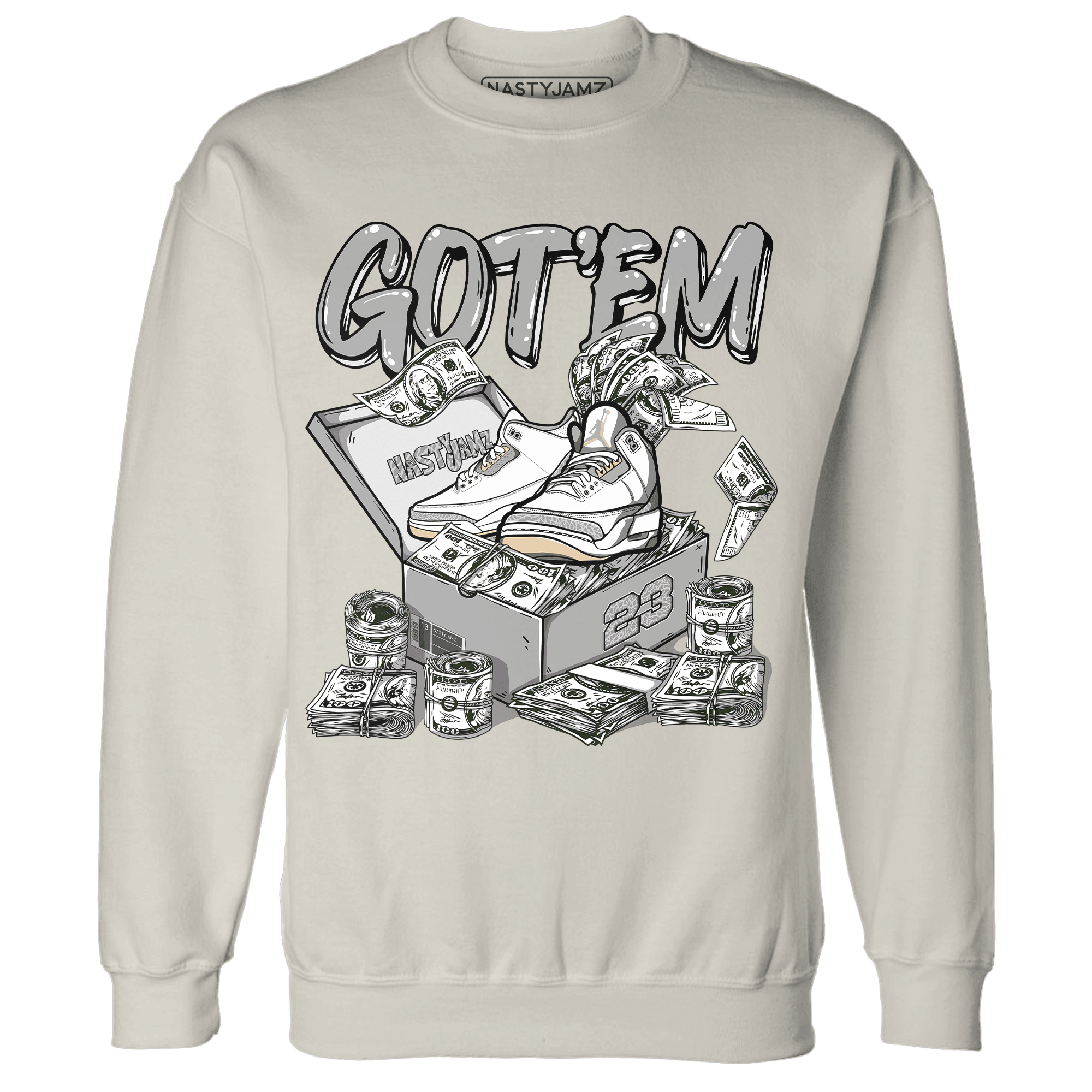 Craft Ivory 3s Sweatshirt Match Dollar Sneaker Box - NastyJamz