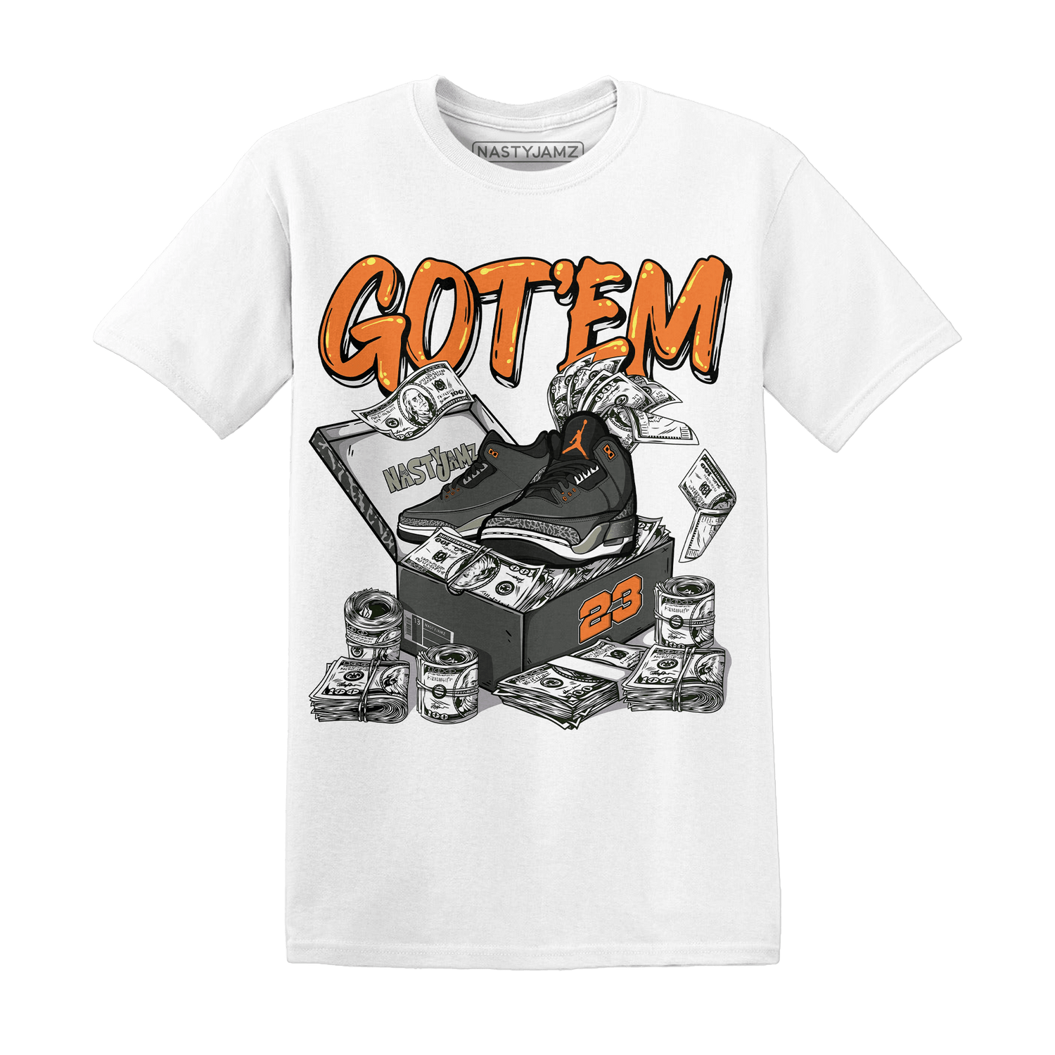 Fear Pack 3s T Shirt Match Dollar Sneaker Box - NastyJamz