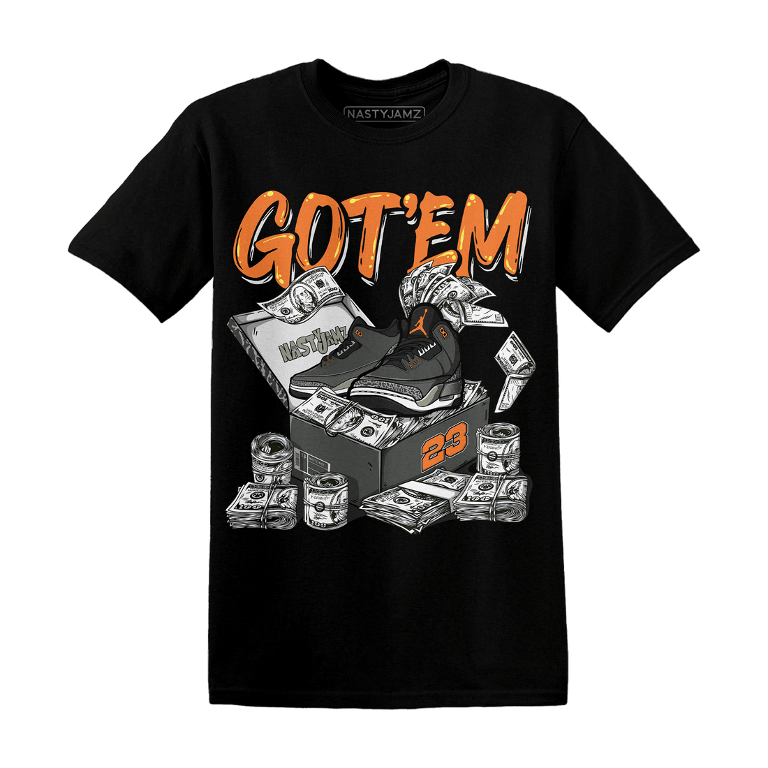 Fear Pack 3s T Shirt Match Dollar Sneaker Box - NastyJamz