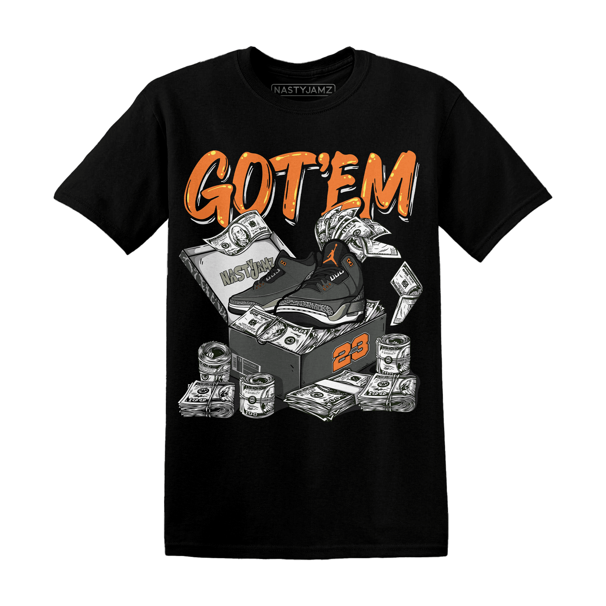 Fear Pack 3s T Shirt Match Dollar Sneaker Box - NastyJamz