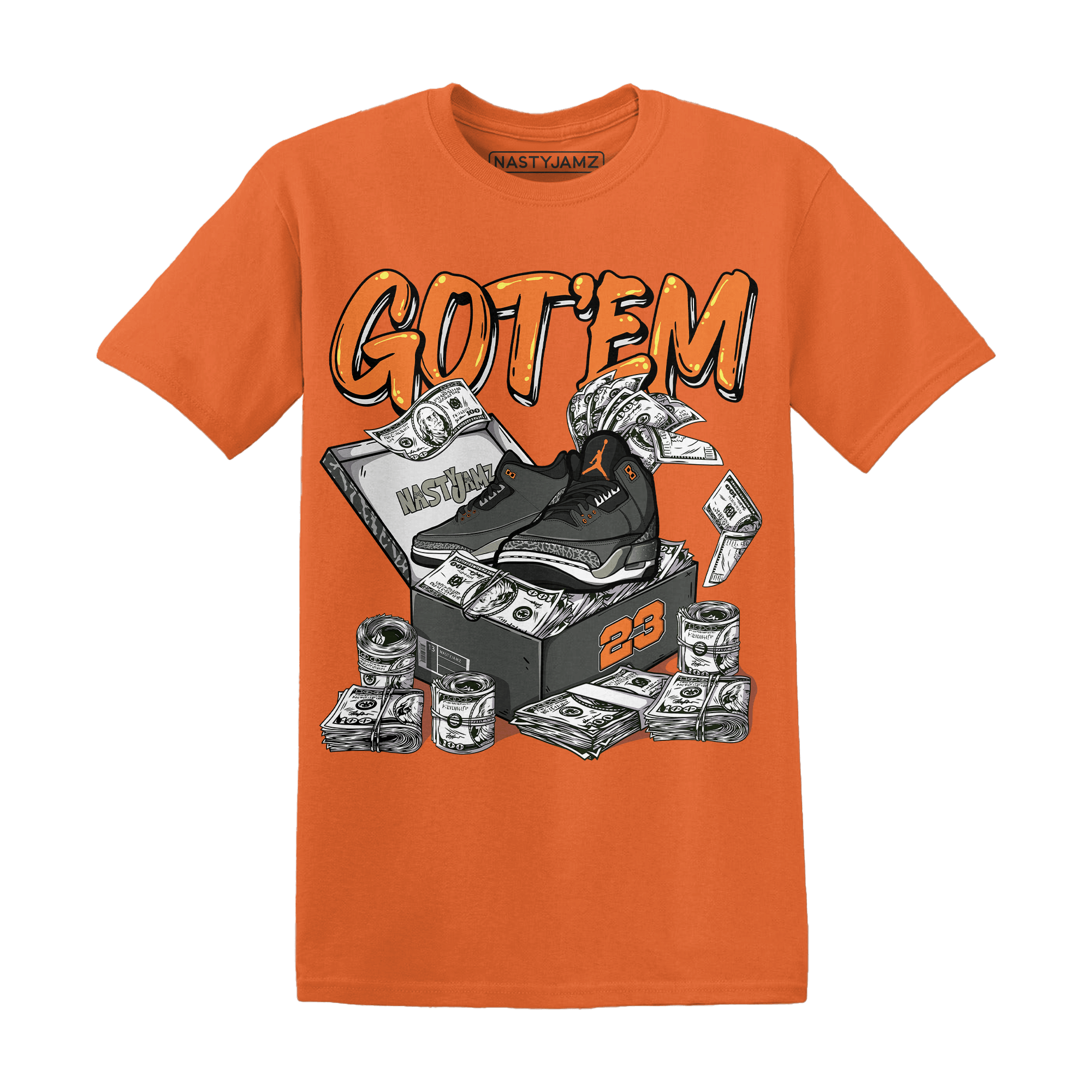 Fear Pack 3s T Shirt Match Dollar Sneaker Box - NastyJamz