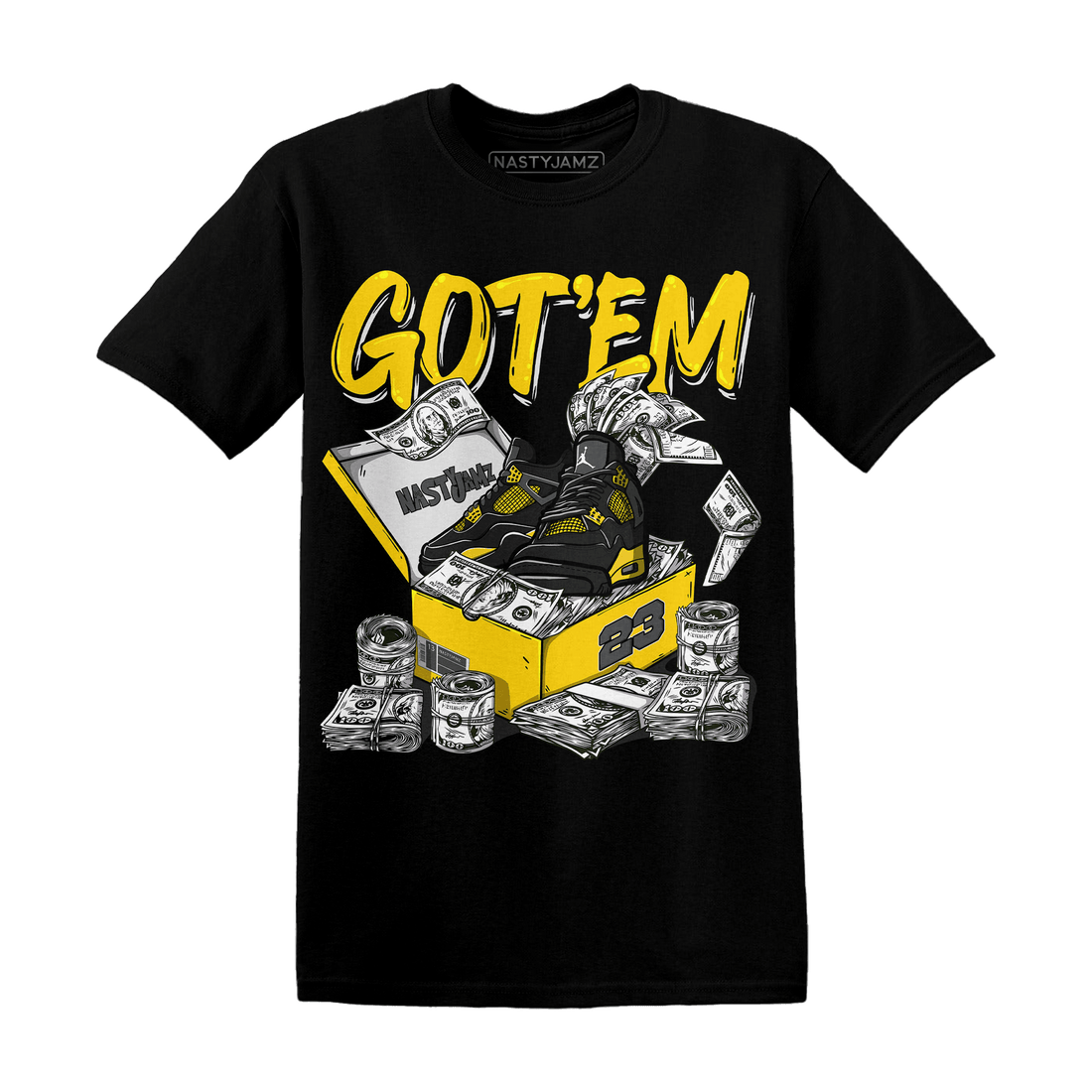 Thunder 4s T Shirt Match Dollar Sneaker Box - NastyJamz