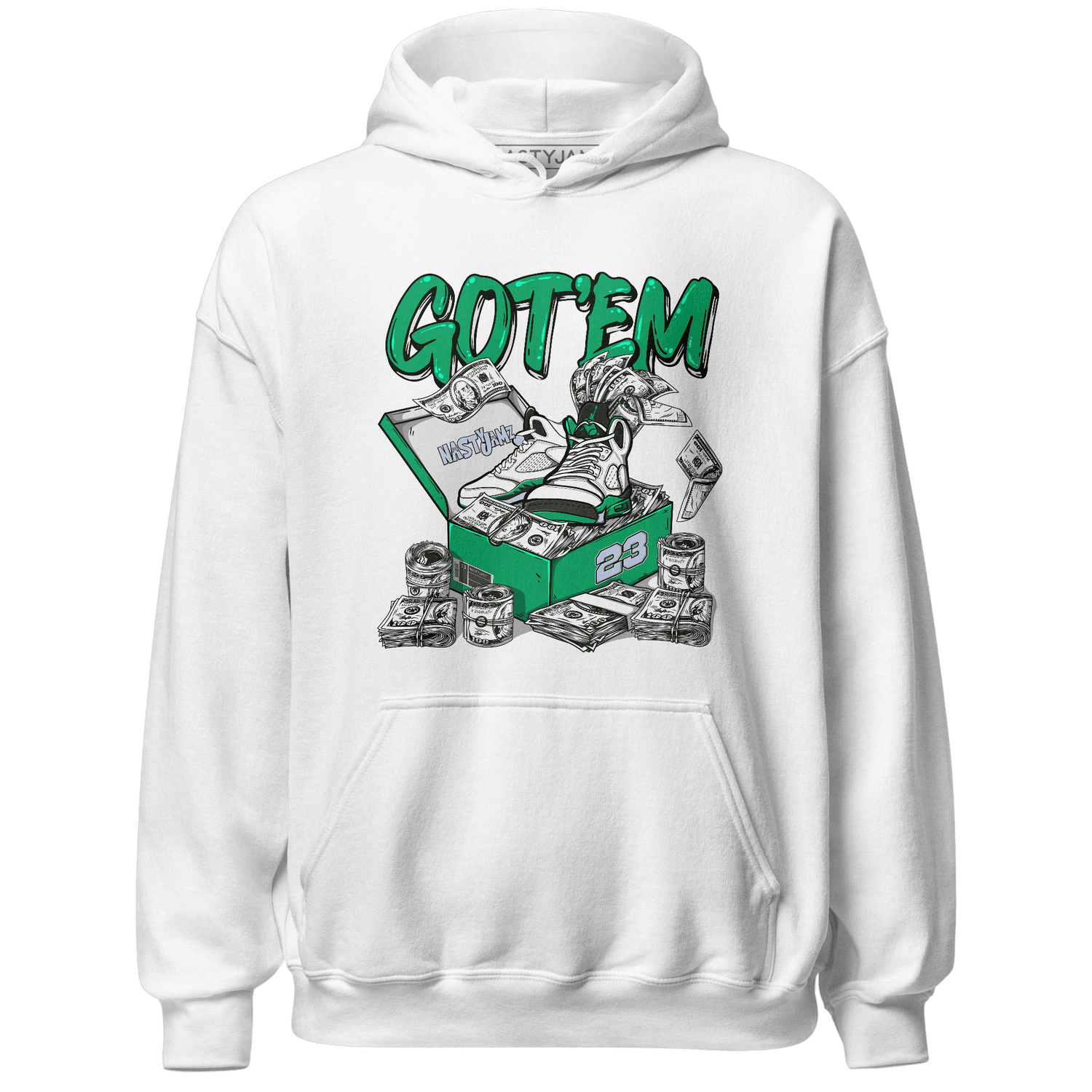 Lucky Green 5s Hoodie Match Dollar Sneaker Box - NastyJamz