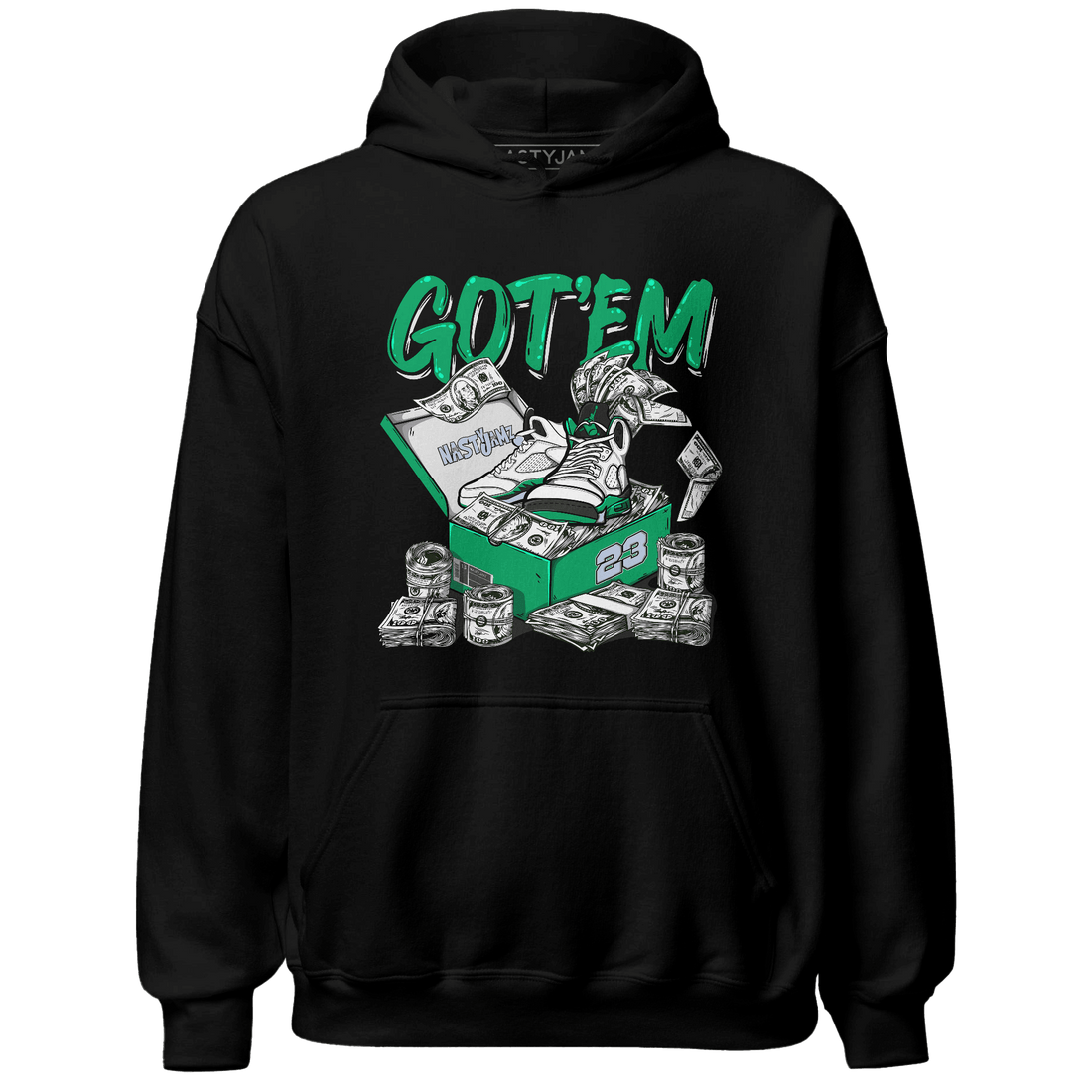 Lucky Green 5s Hoodie Match Dollar Sneaker Box - NastyJamz