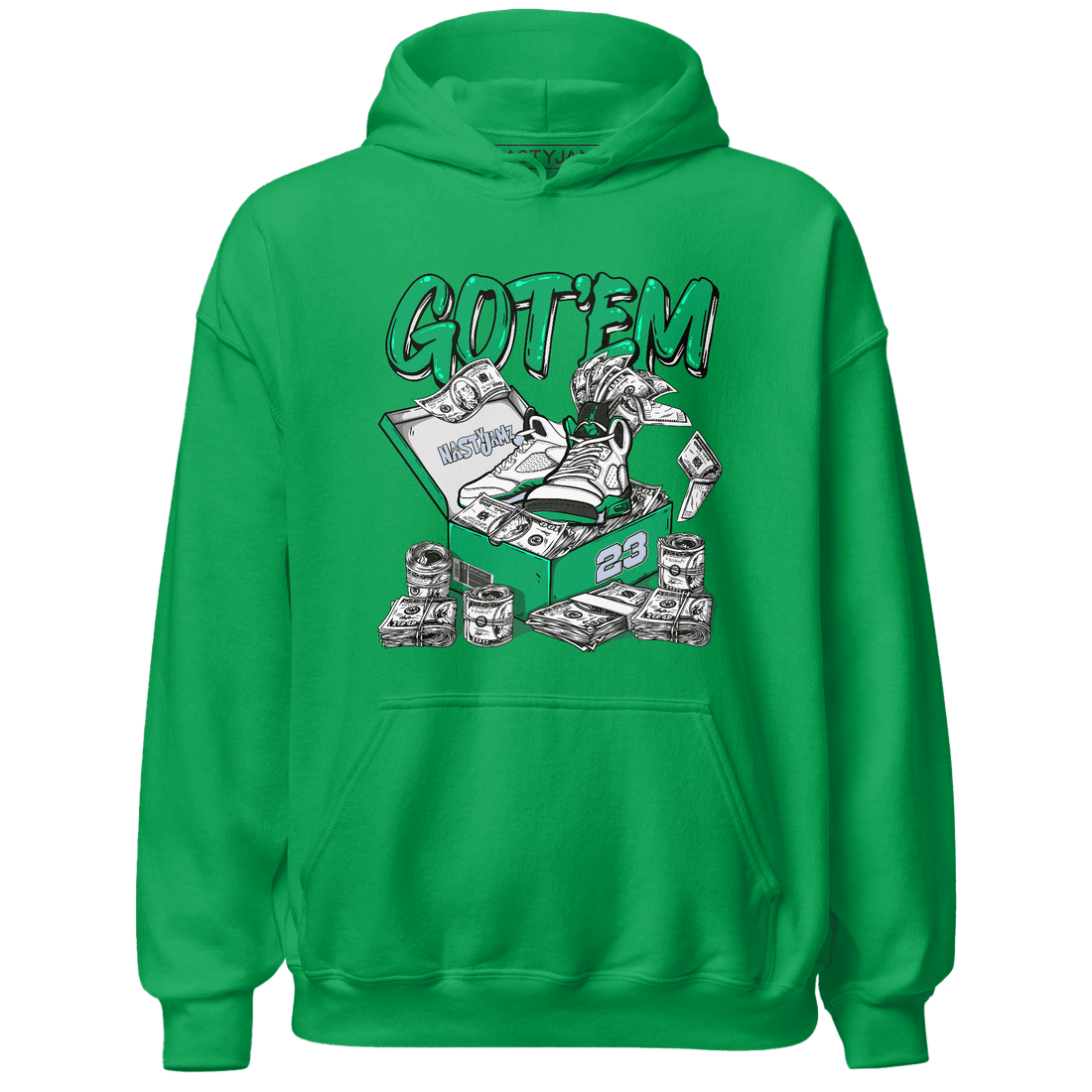 Lucky Green 5s Hoodie Match Dollar Sneaker Box - NastyJamz