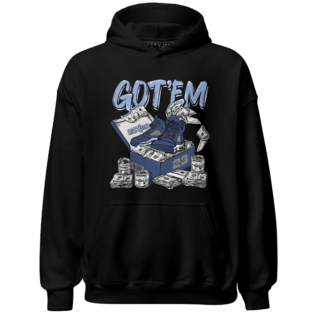 Midnight Navy 5s Hoodie Match Dollar Sneaker Box - NastyJamz