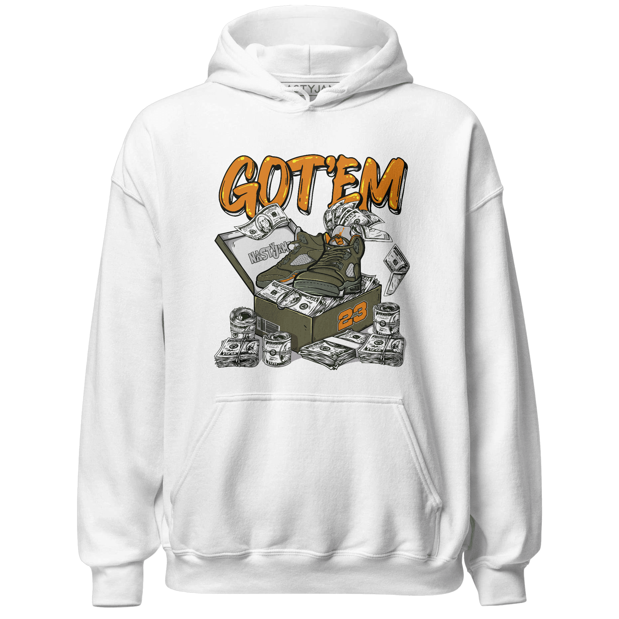 Olive 5s Hoodie Match Dollar Sneaker Box - NastyJamz