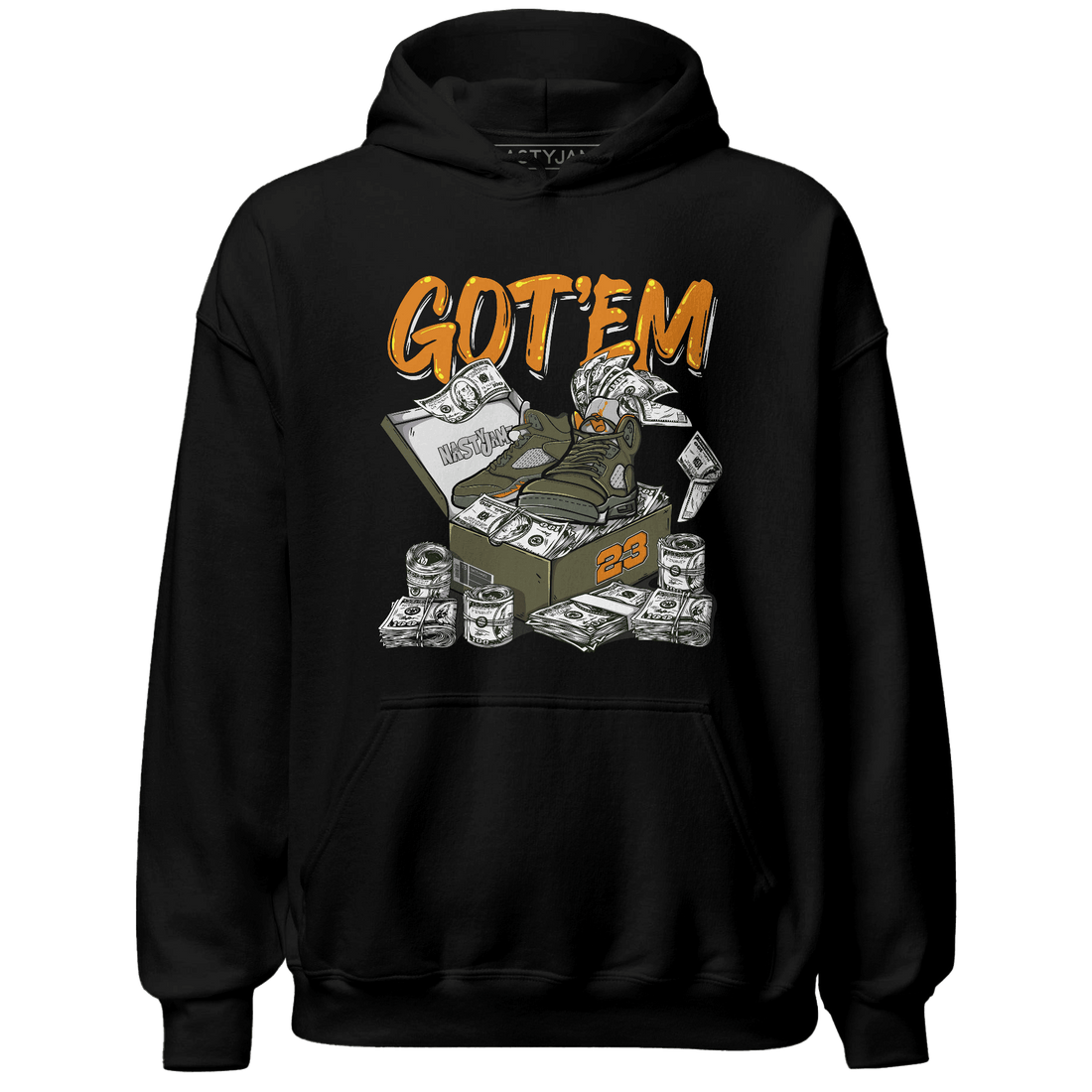 Olive 5s Hoodie Match Dollar Sneaker Box - NastyJamz