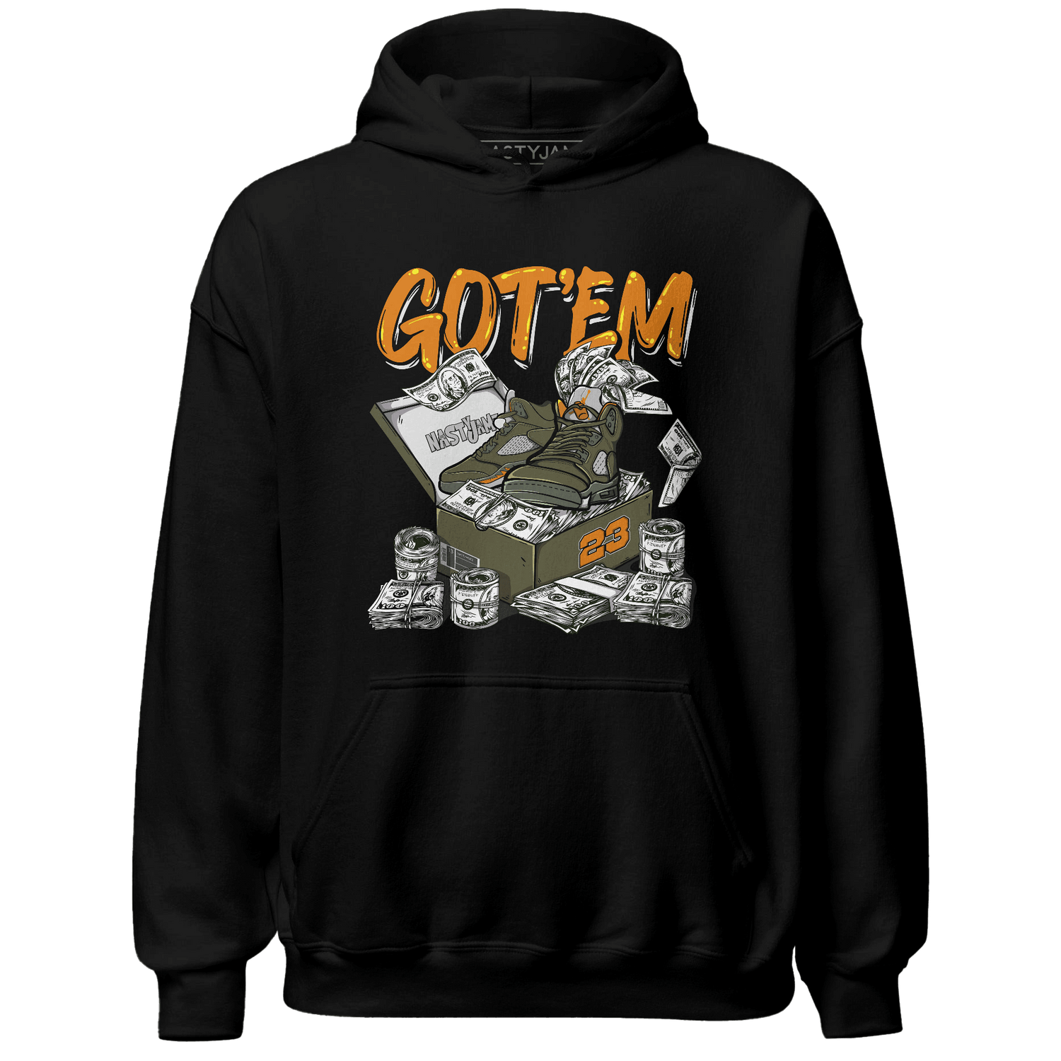 Olive 5s Hoodie Match Dollar Sneaker Box - NastyJamz