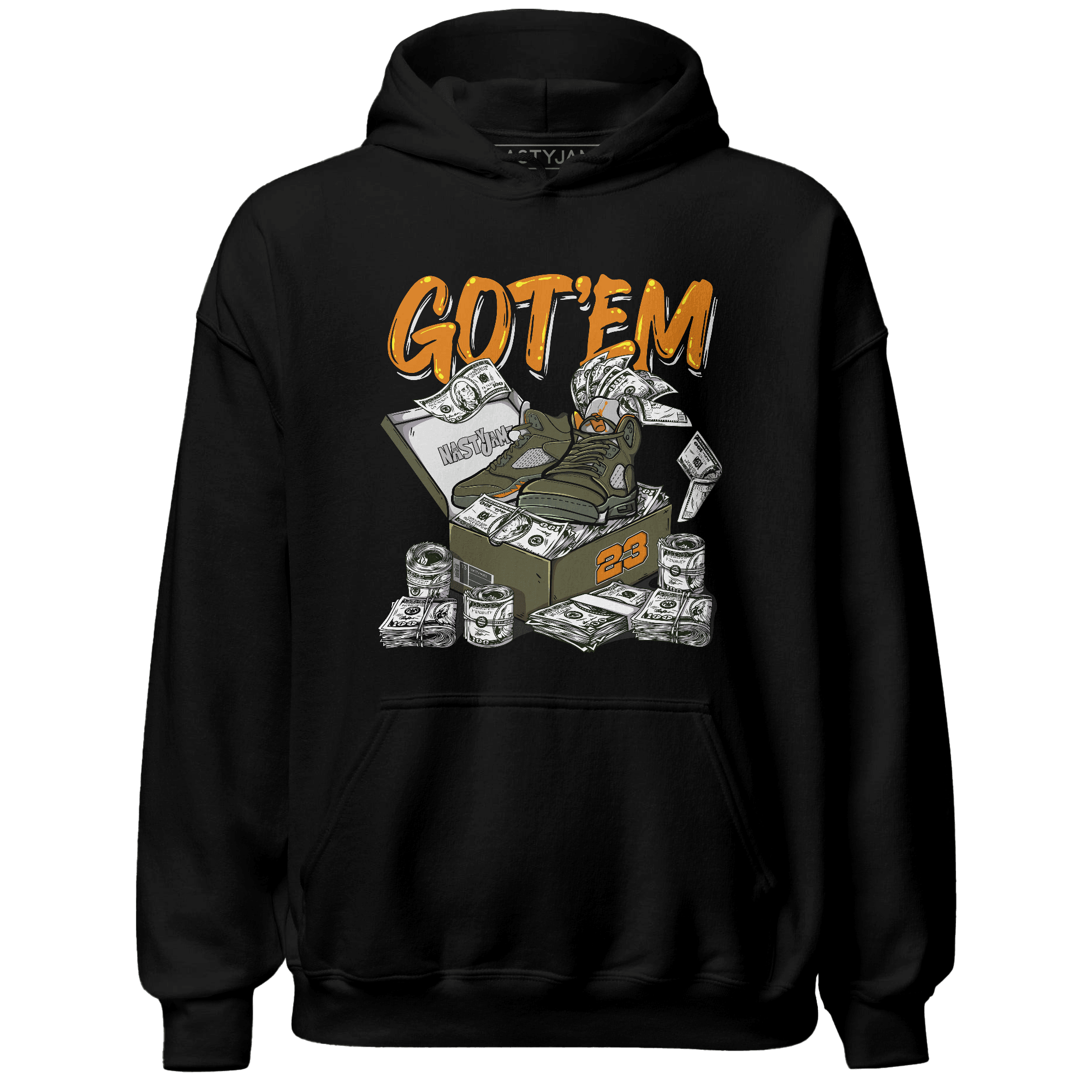 Olive 5s Hoodie Match Dollar Sneaker Box - NastyJamz