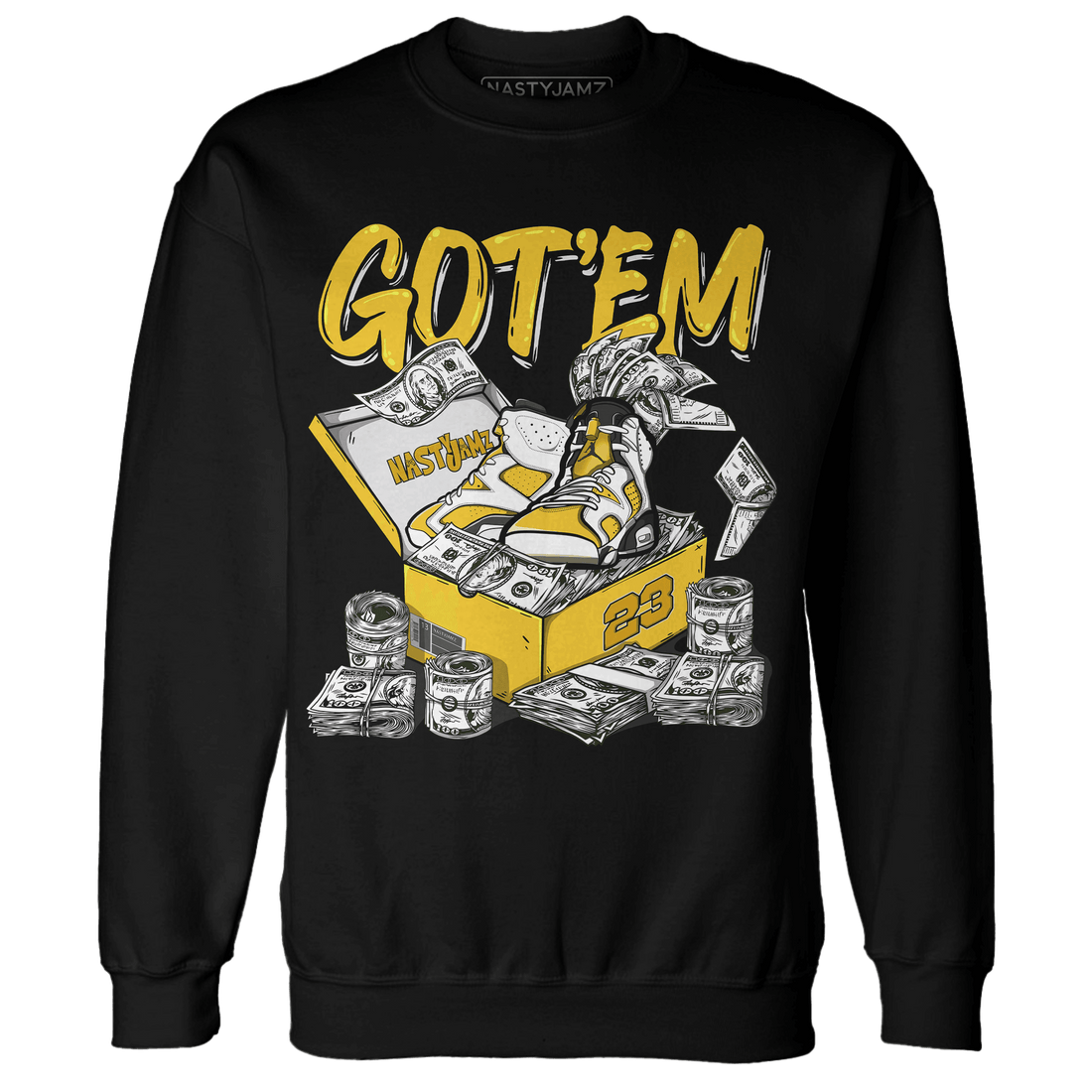 Yellow Ochre 6s Sweatshirt Match Dollar Sneaker Box - NastyJamz