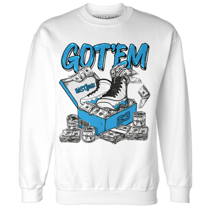 Powder Blue 9s Sweatshirt Match Dollar Sneaker Box - NastyJamz
