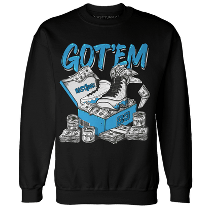 Powder Blue 9s Sweatshirt Match Dollar Sneaker Box - NastyJamz