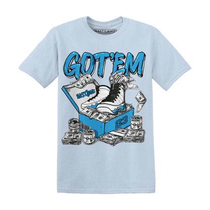 Powder Blue 9s T Shirt Match Dollar Sneaker Box - NastyJamz
