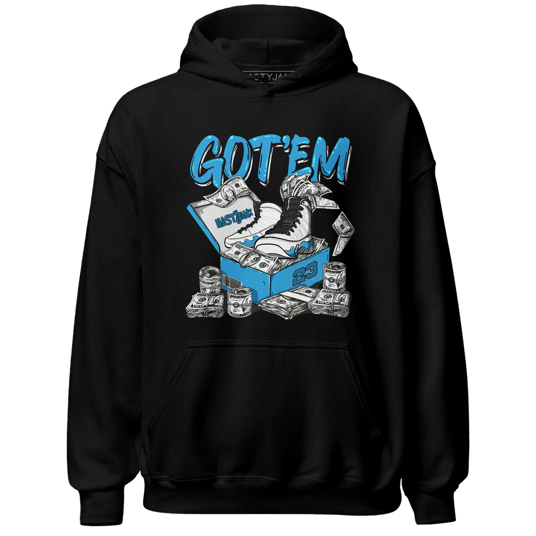 Powder Blue 9s Hoodie Match Dollar Sneaker Box - NastyJamz